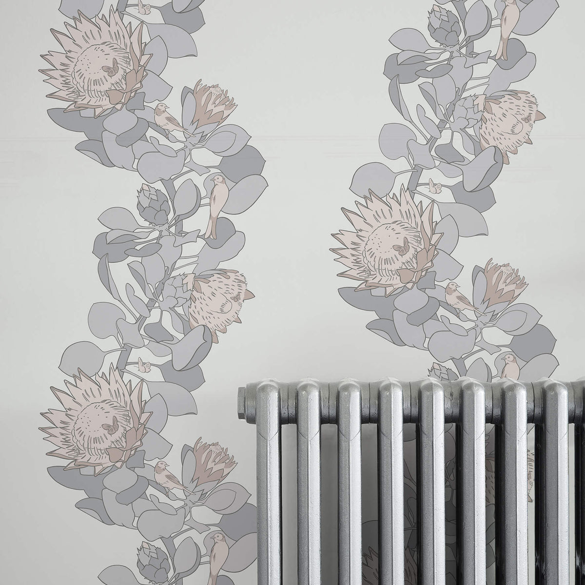 Protea Trail - Salt by Paint & Paper Library - luxury wallpaper