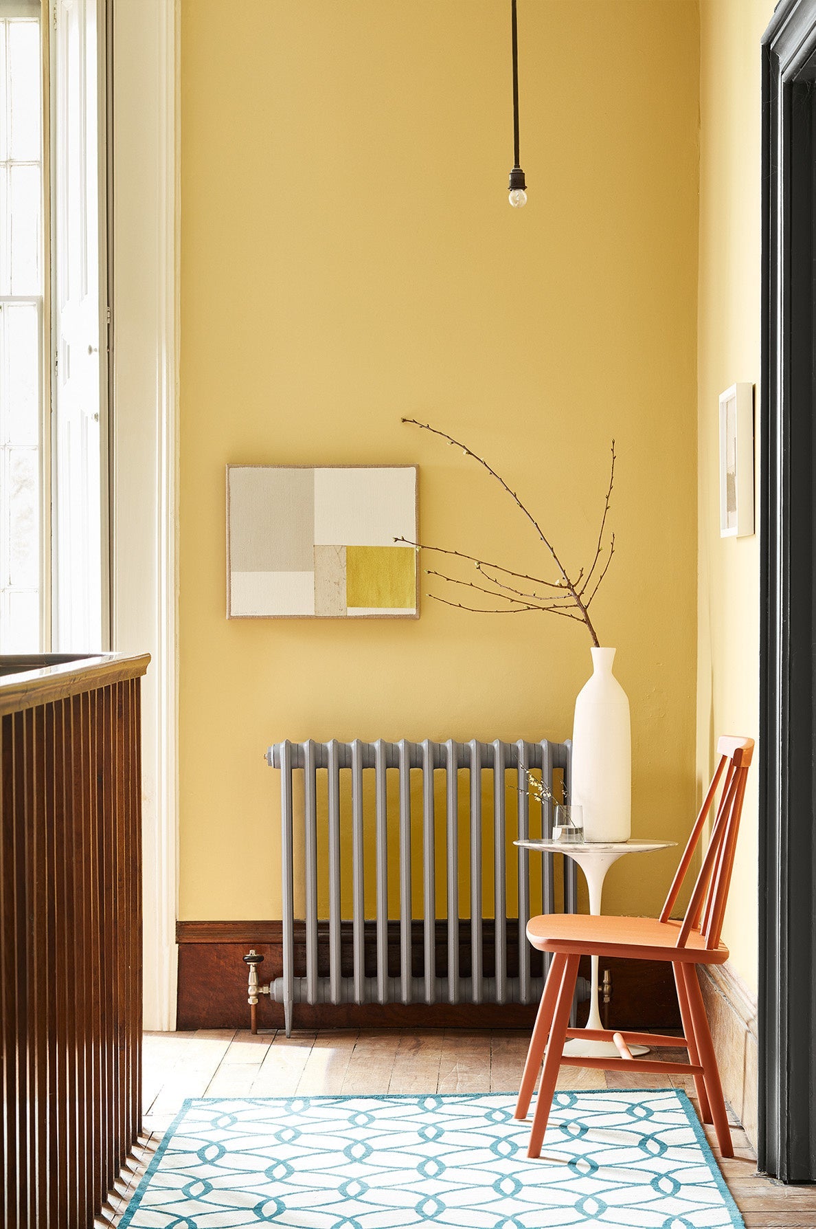 Hallway painted in Little Greene Light Gold
