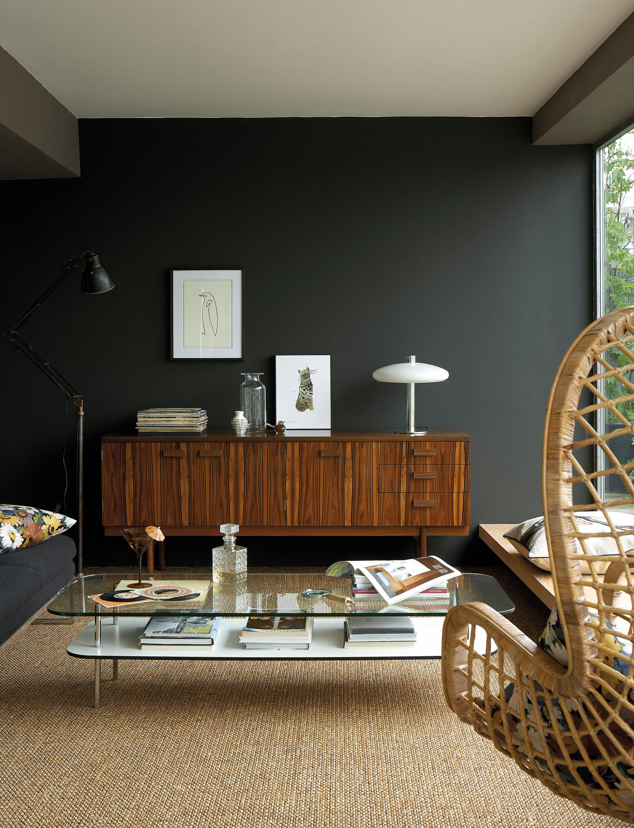Interior painted in Little Greene Obsidian Green