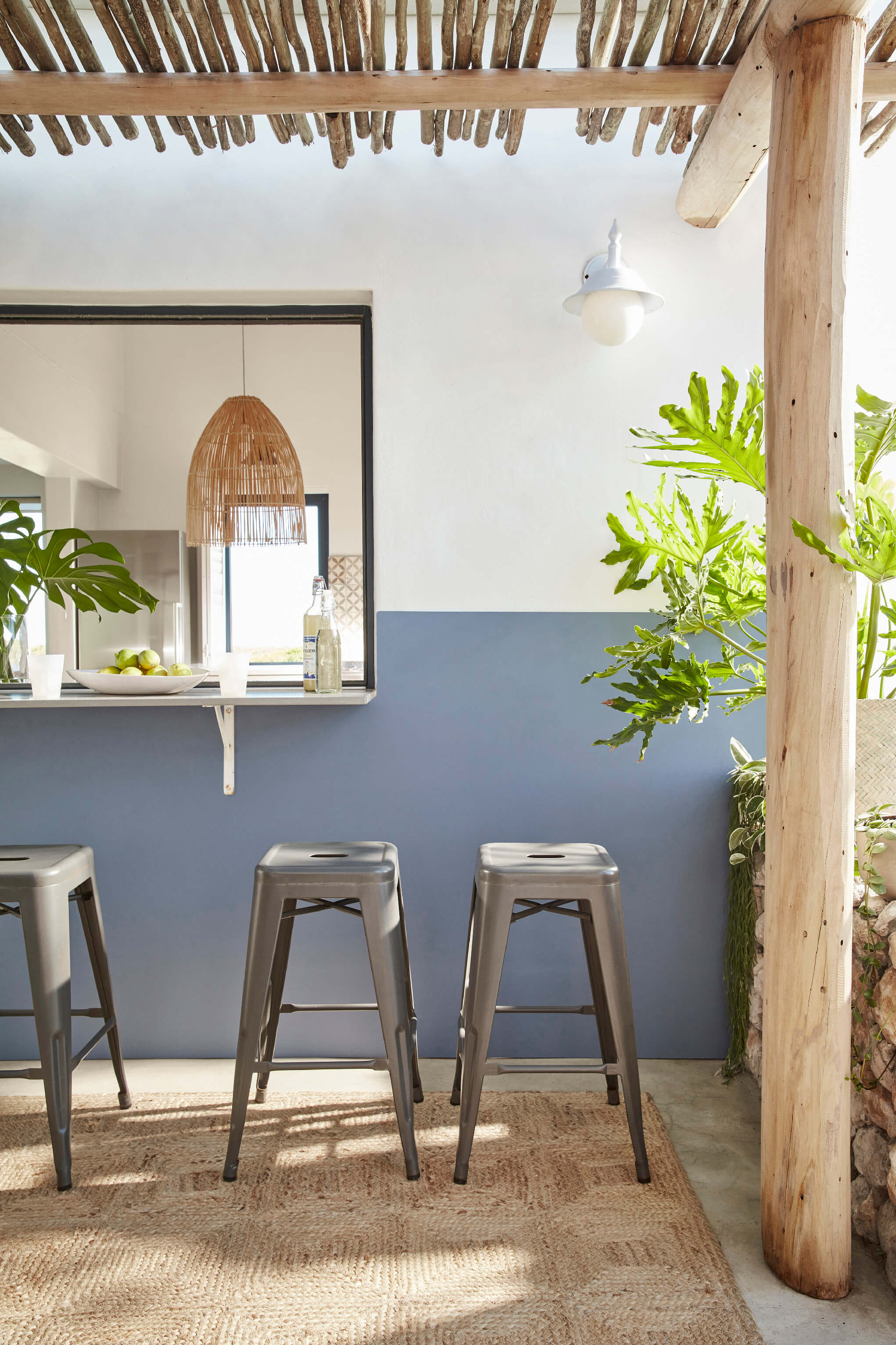 Room painted in Little Greene Slaked Lime above a Juniper Ash lower wall