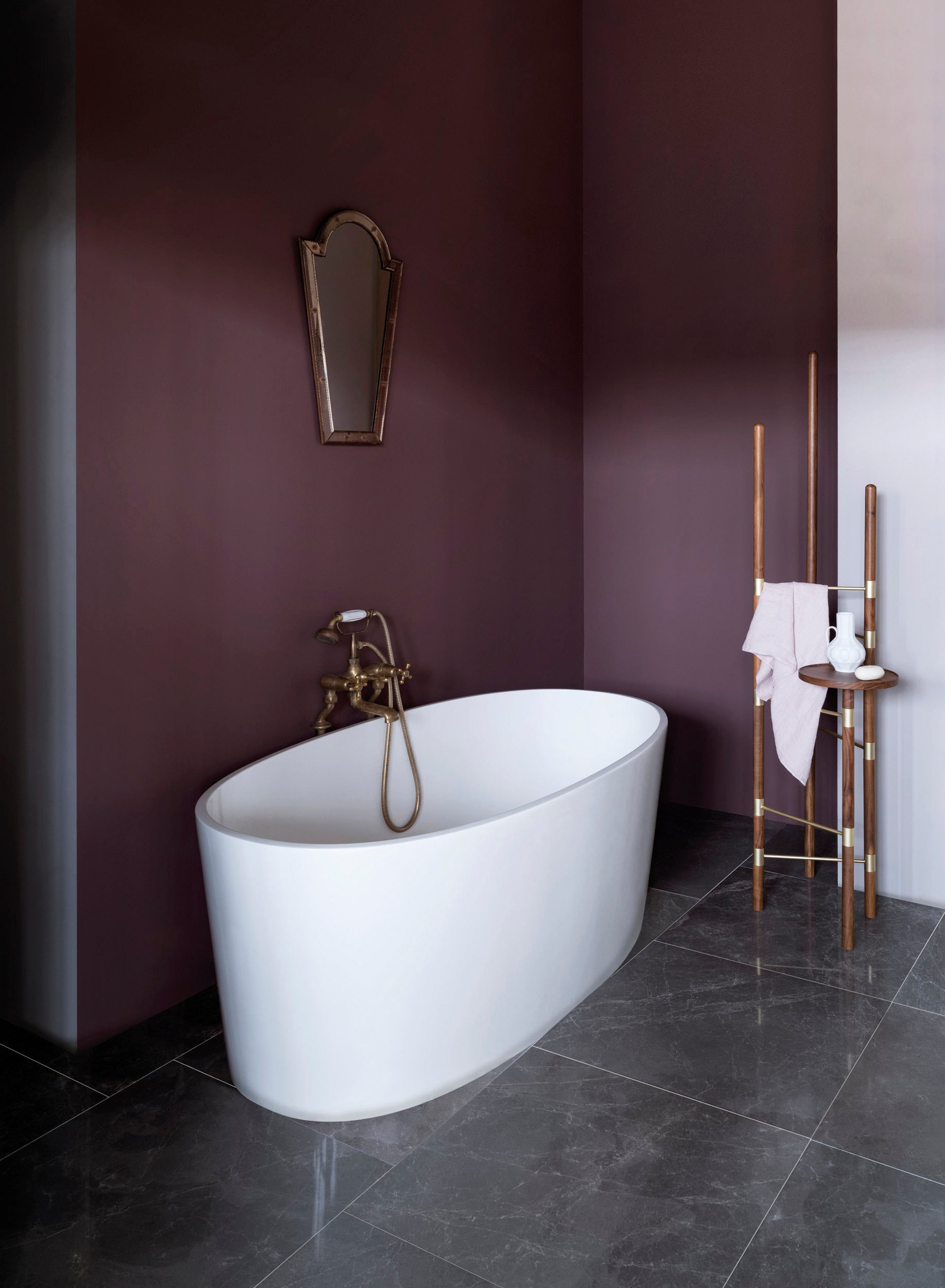 Room painted in Paint & Paper Library Plum Brandy and Quail
