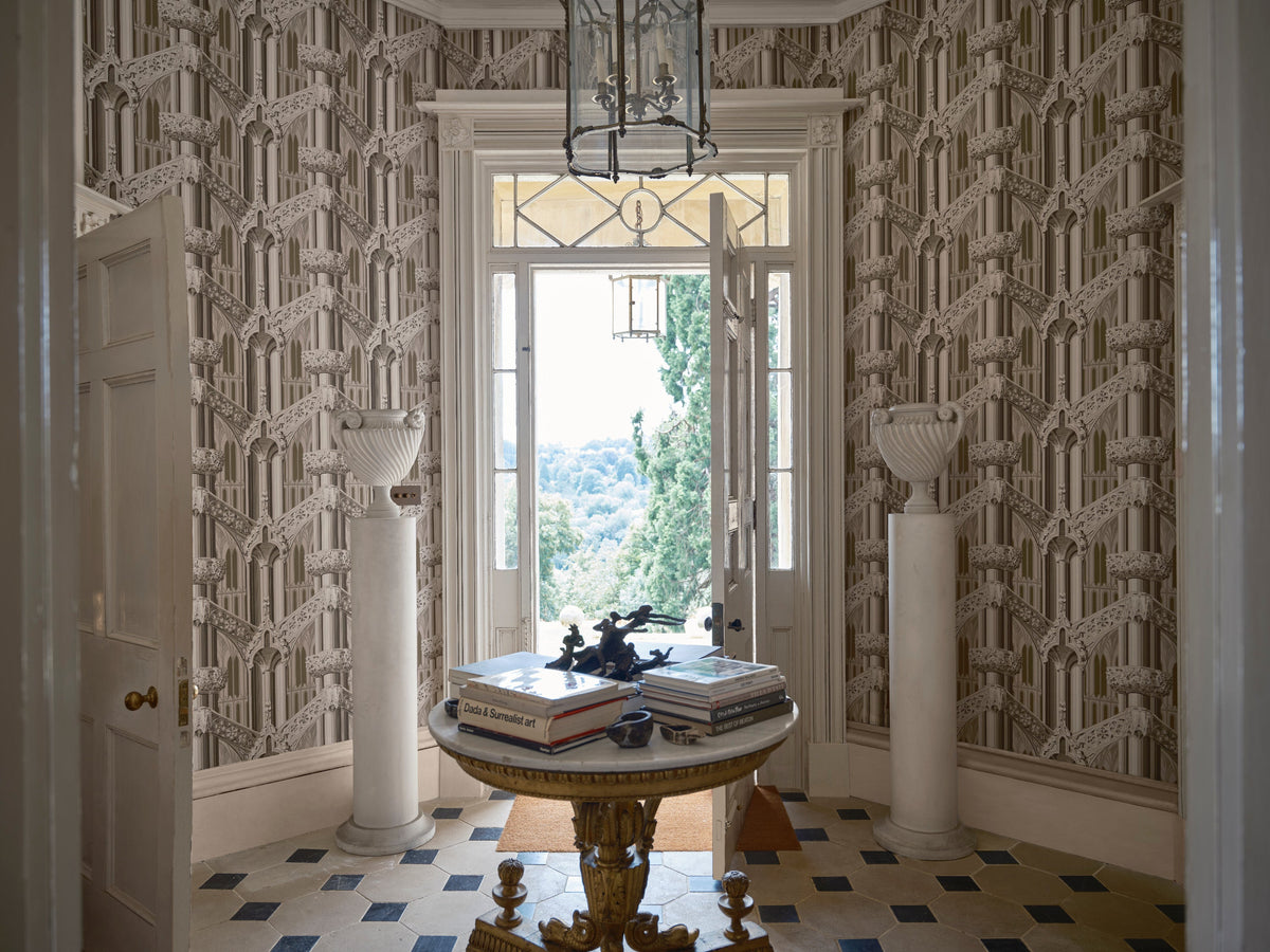Gothic 6902 wallpaper by Farrow & Ball in a room setting