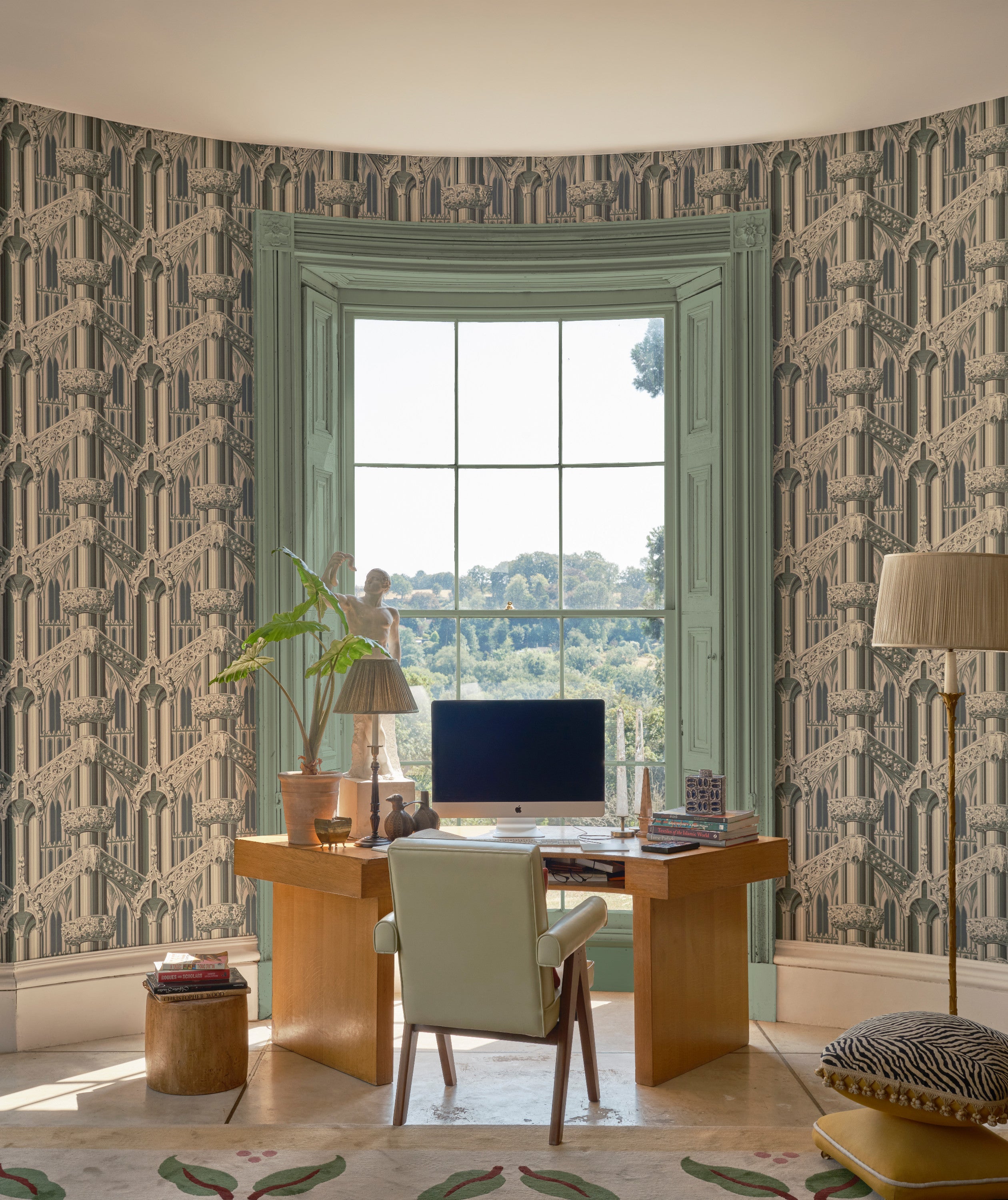 Gothic 6903 wallpaper by Farrow & Ball in a room setting