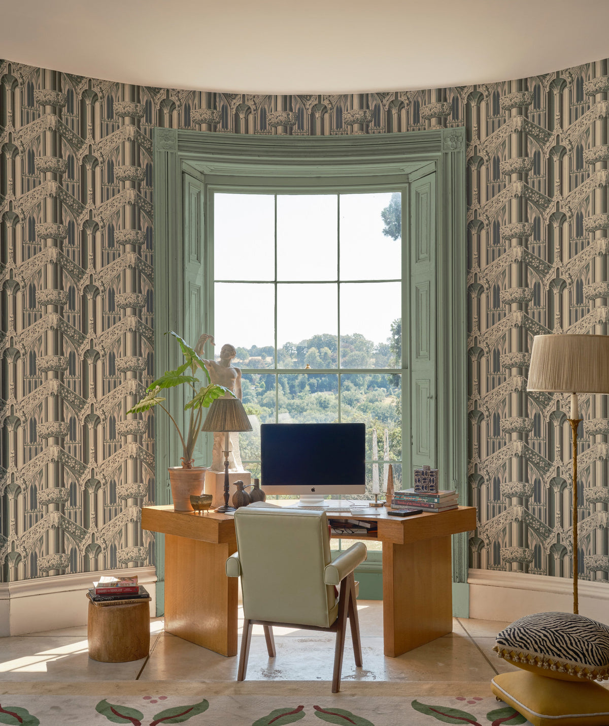Gothic 6903 wallpaper by Farrow & Ball in a room setting