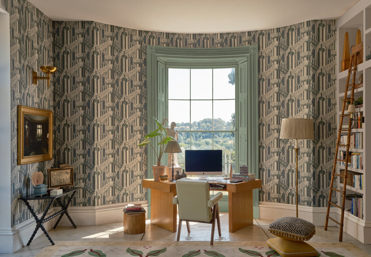 Gothic 6903 wallpaper by Farrow & Ball in a room setting