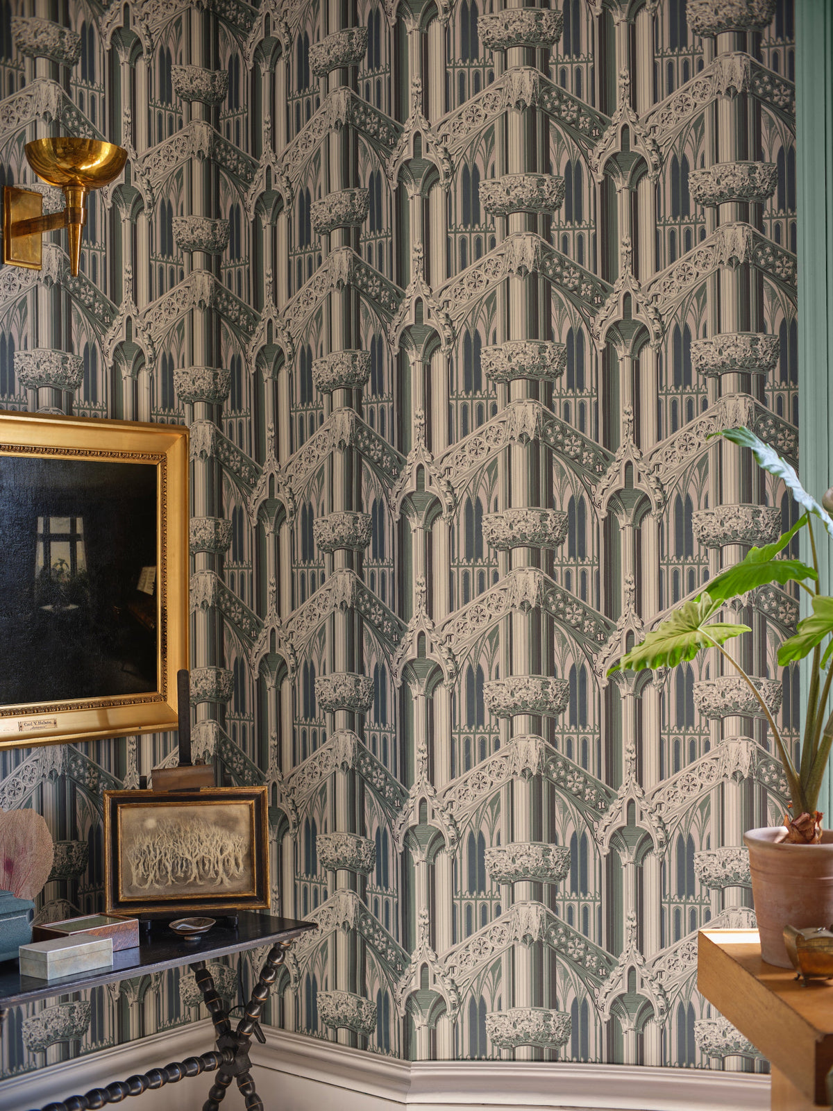 Gothic 6903 wallpaper by Farrow & Ball in a room setting