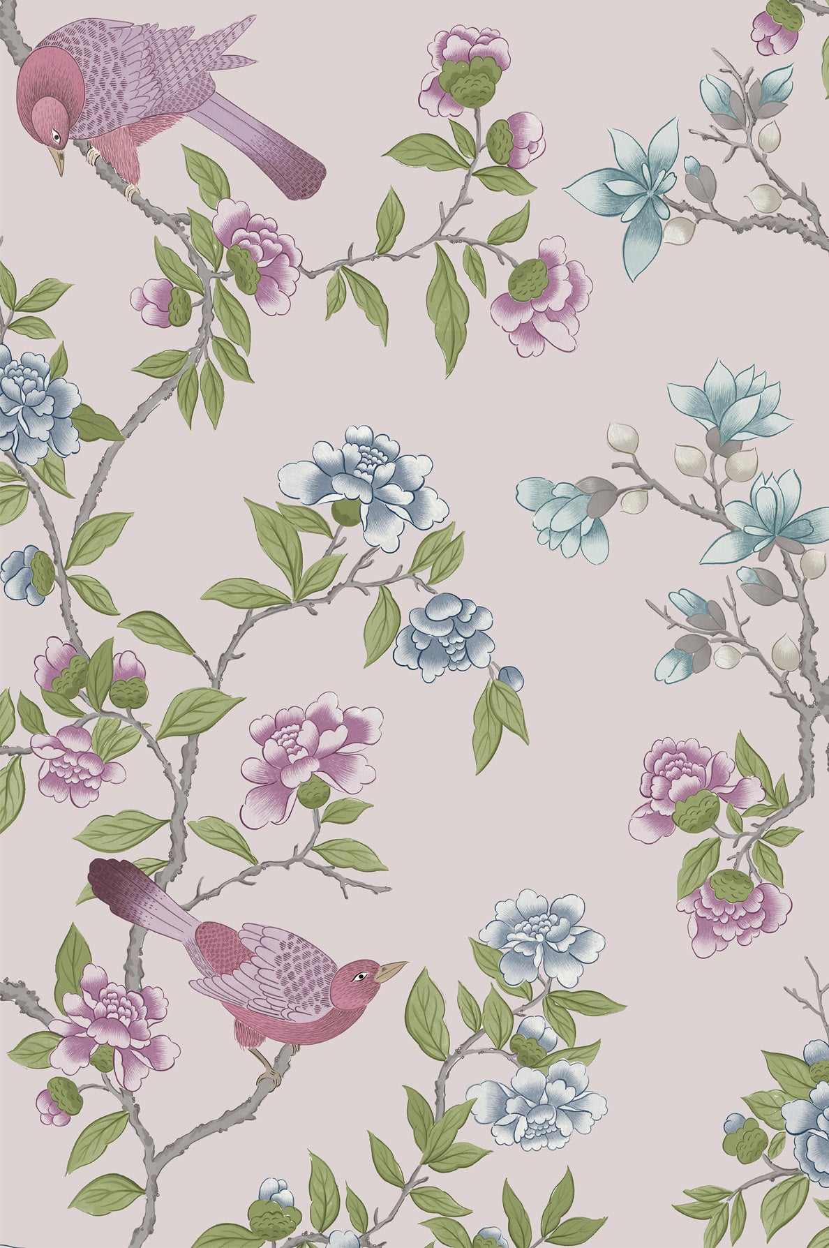Aderyn - China Clay by Little Greene - luxury wallpaper