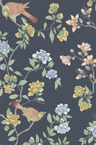 Aderyn - Hicks' Blue by Little Greene - luxury wallpaper