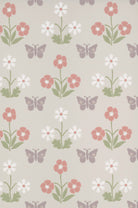 Burges Butterfly - French Grey by Little Greene - luxury wallpaper