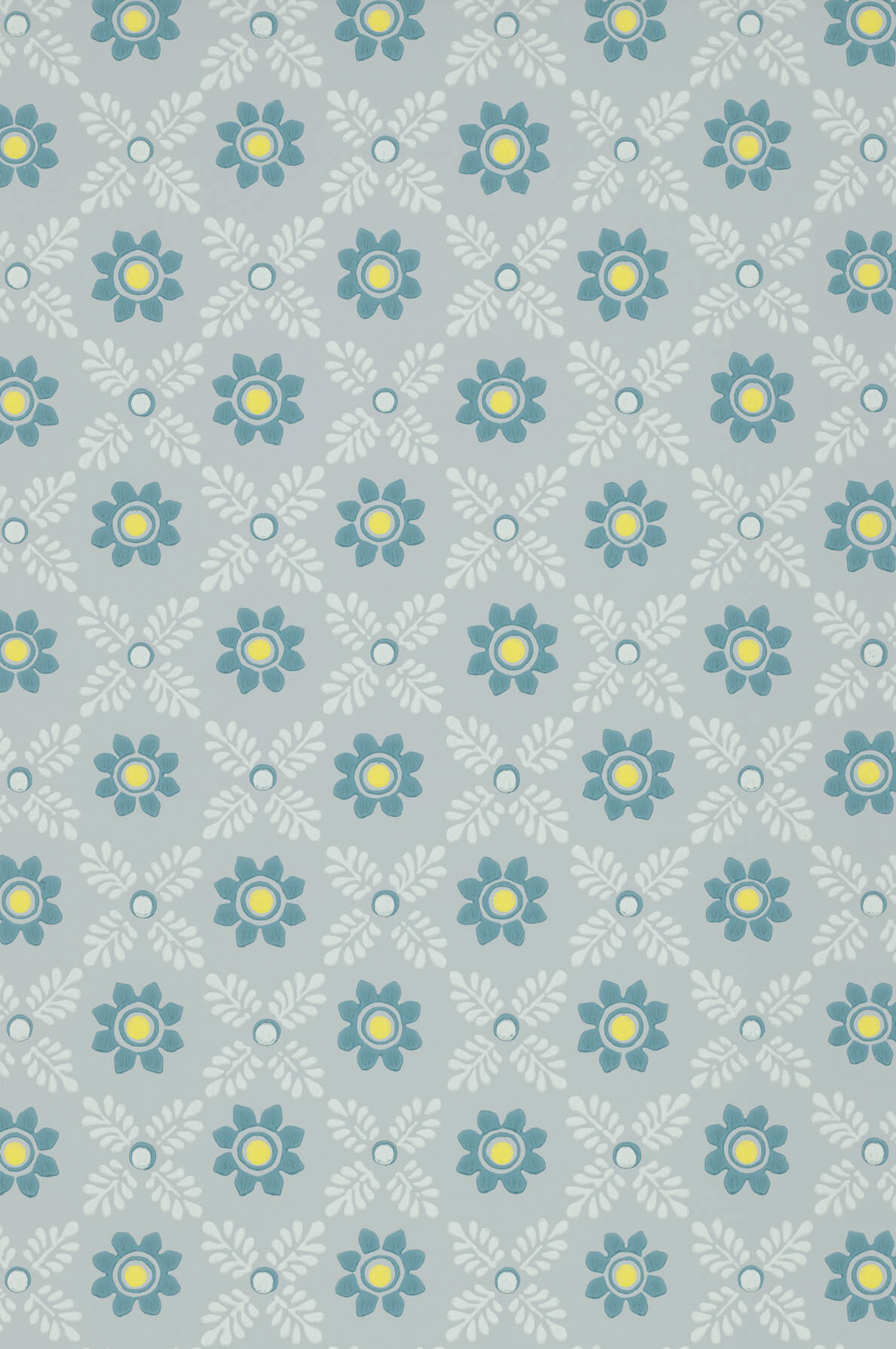 Ditsy Block - Bone China Blue by Little Greene - luxury wallpaper