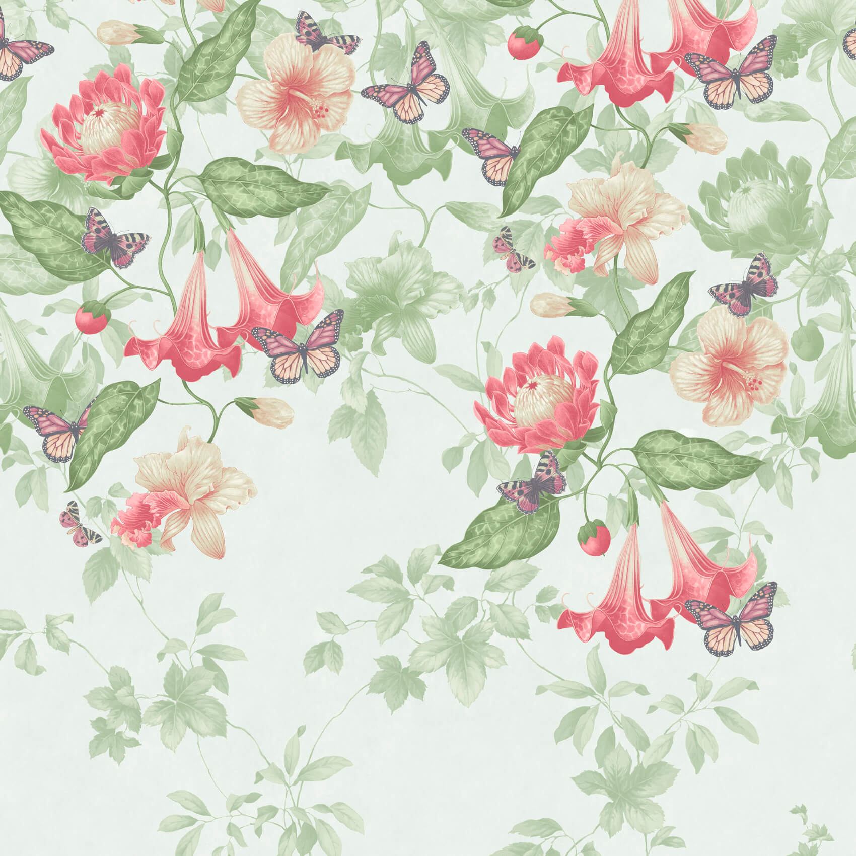 Asterid - Mint by Little Greene - luxury wallpaper