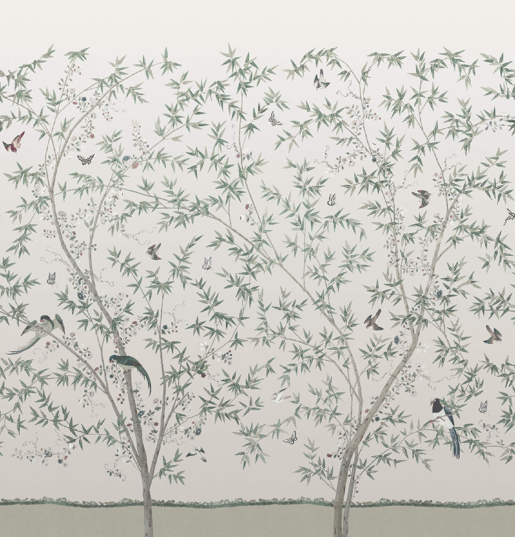 Belton Scenic - Oyster by Little Greene - luxury wallpaper