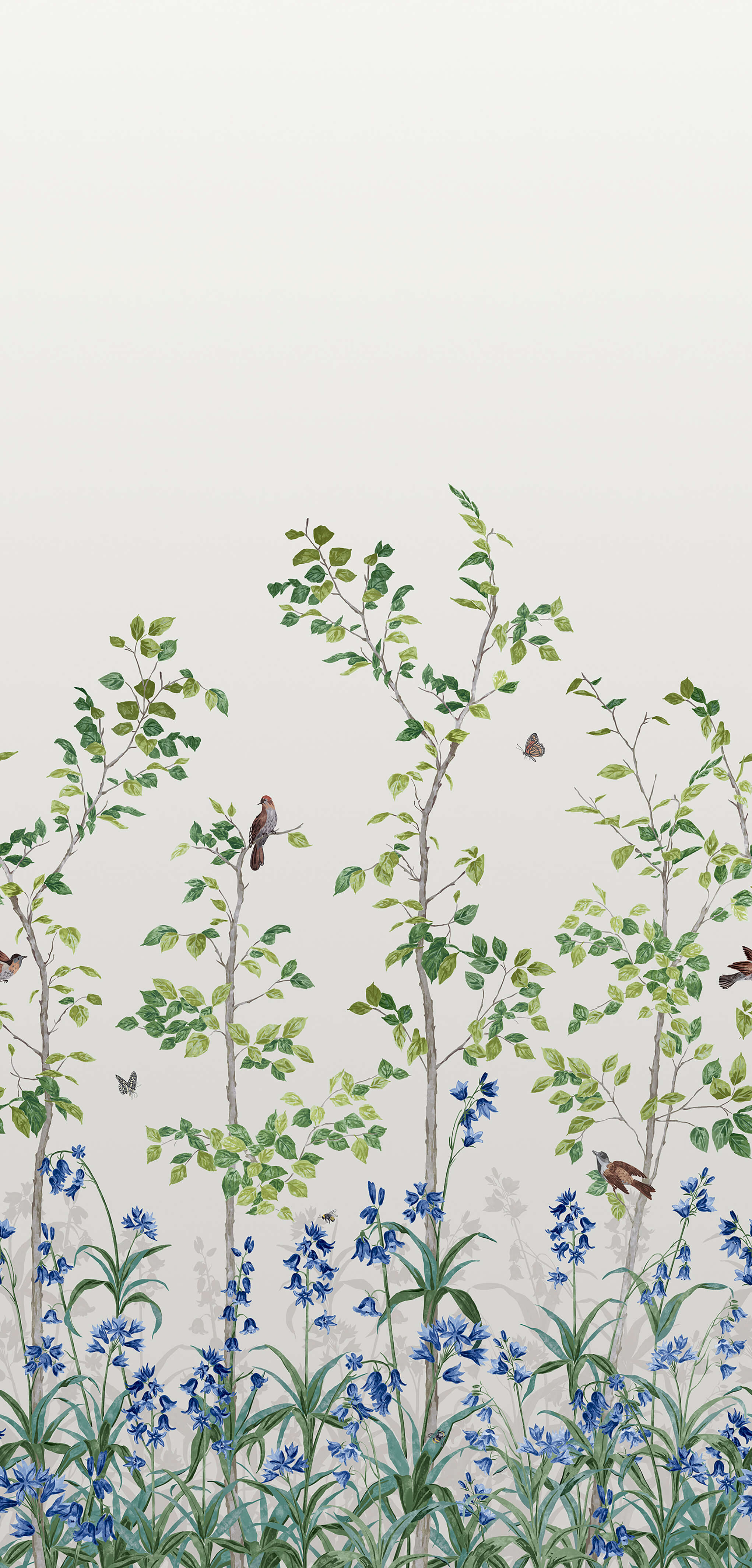Bird & Bluebell - Ceviche by Little Greene - luxury wallpaper