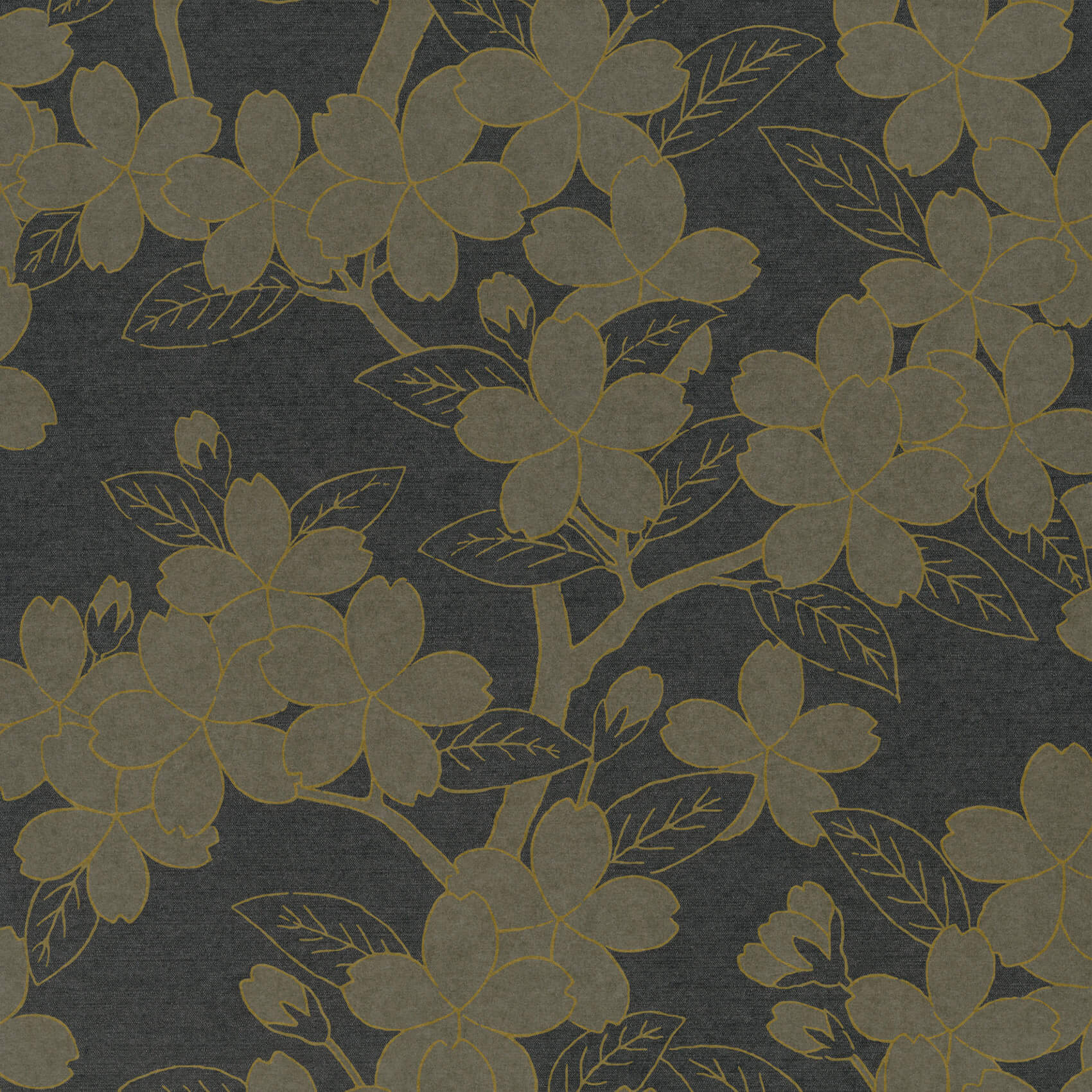 Camellia - Charcoal by Little Greene - luxury wallpaper