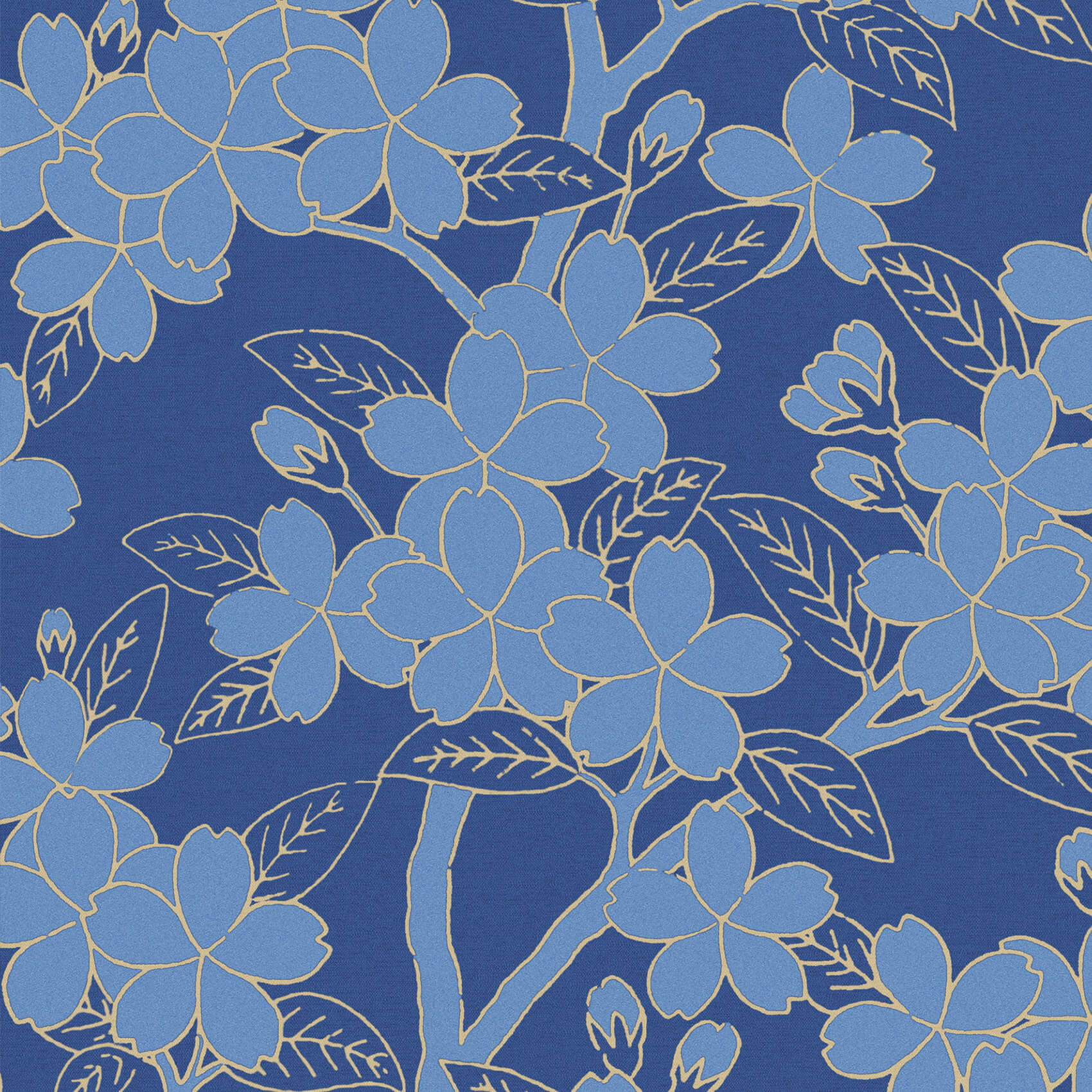 Camellia - Smalt by Little Greene - luxury wallpaper