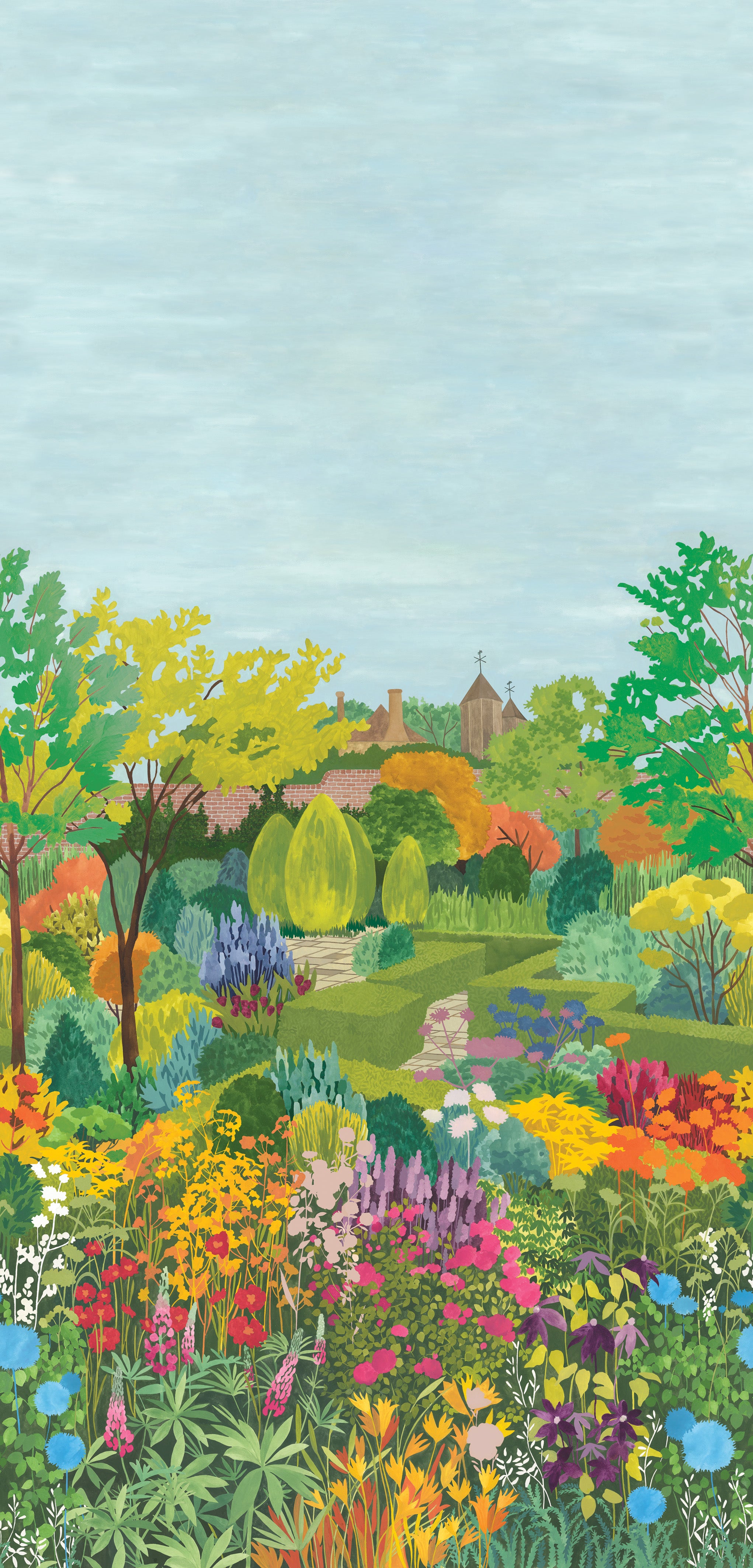 Castle Garden - Pale Lime by Little Greene - luxury wallpaper