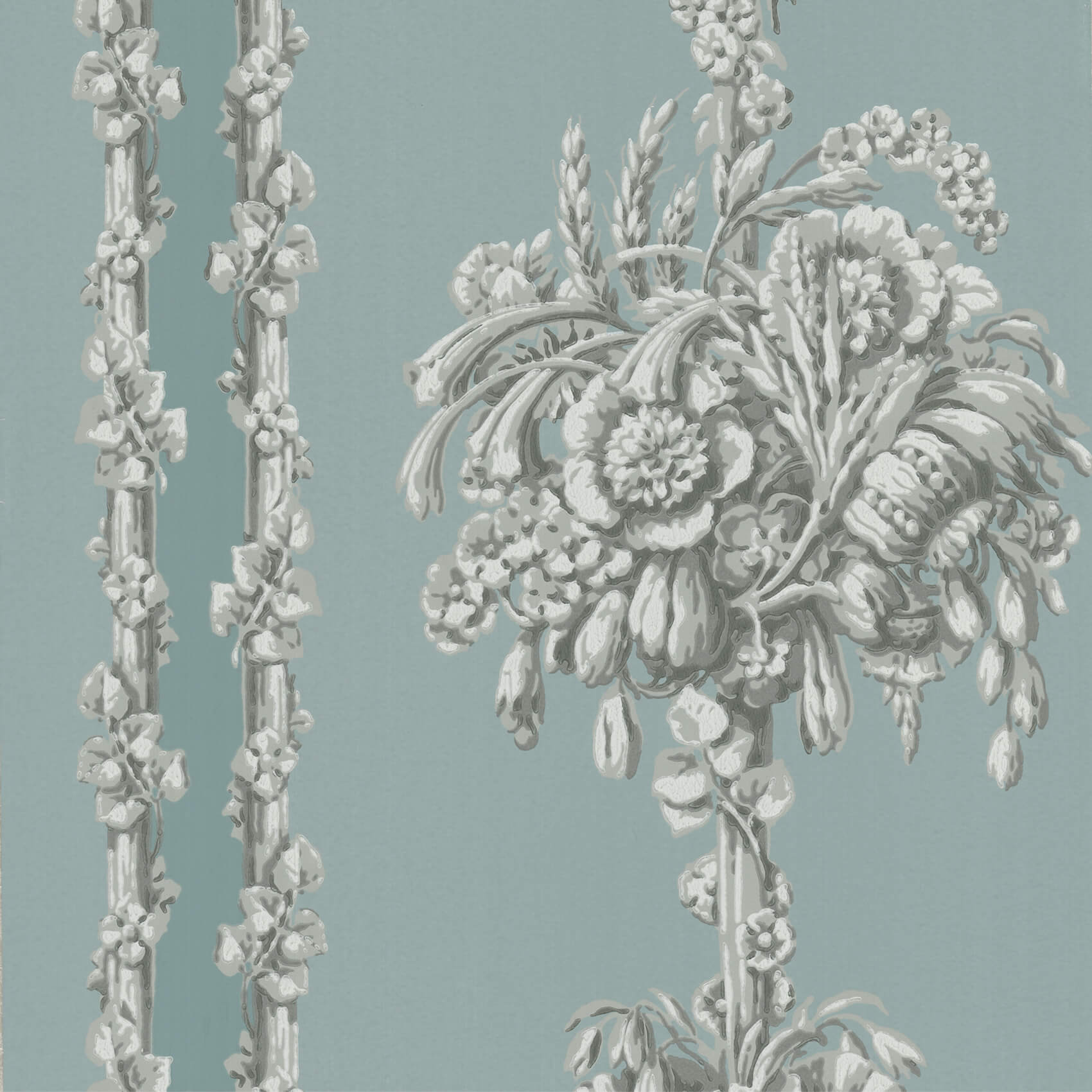Chelsea Bridge - Archive Blue by Little Greene - luxury wallpaper