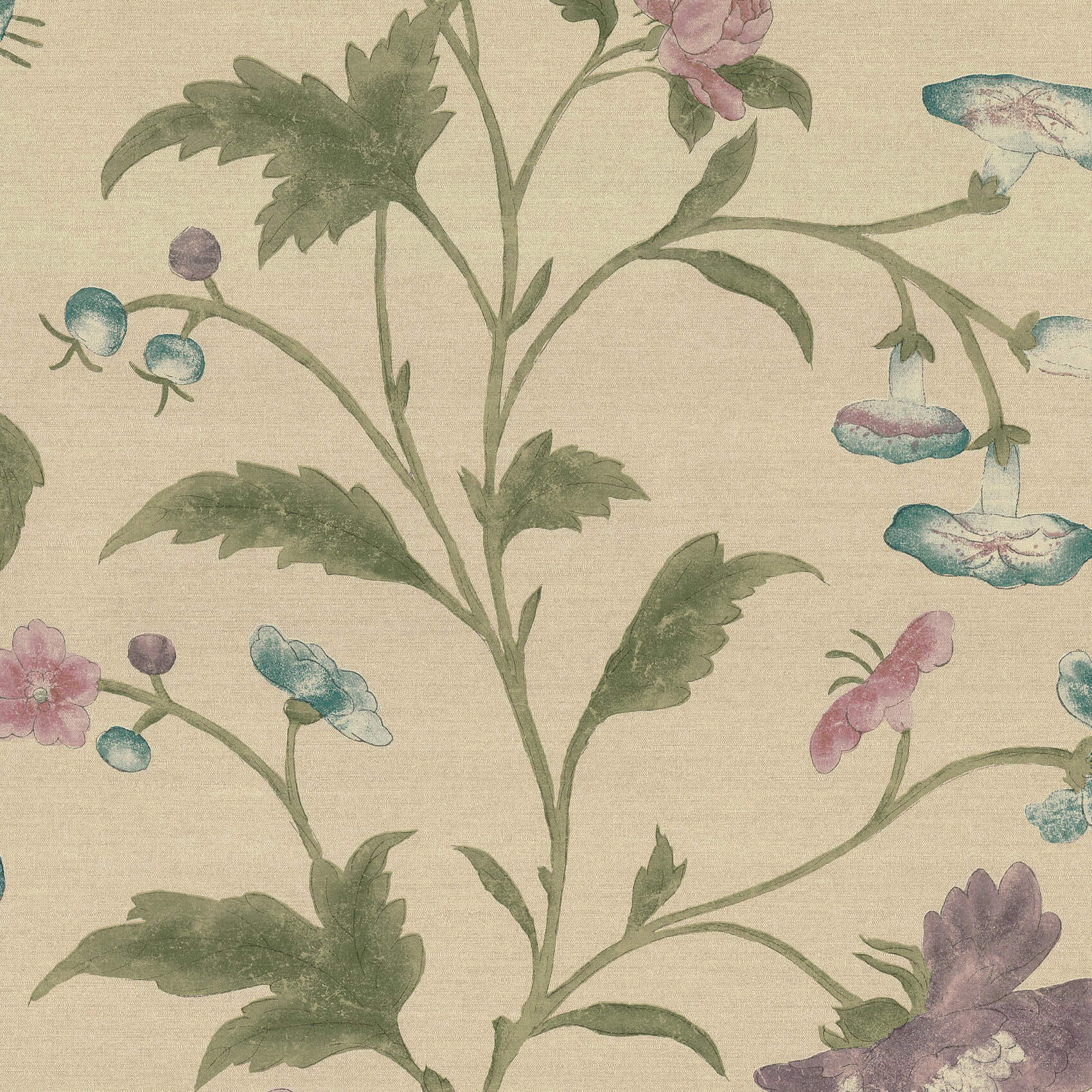 China Rose - Sage by Little Greene - luxury wallpaper