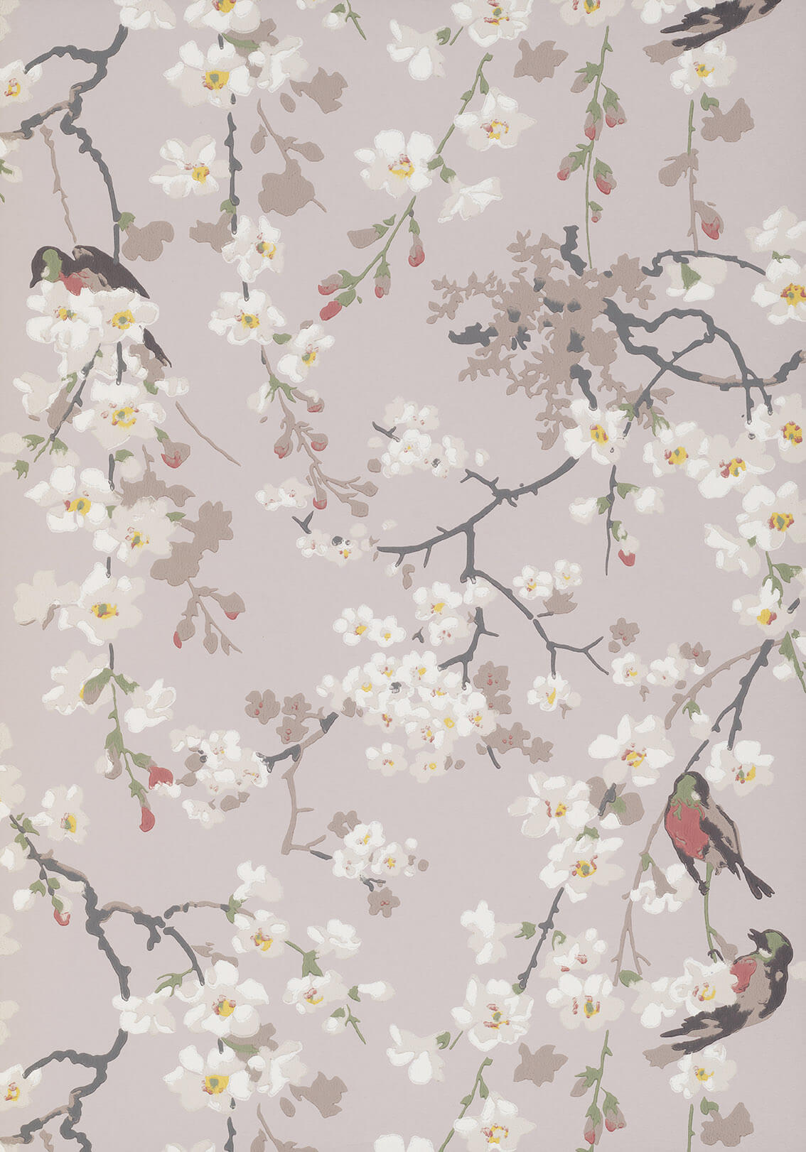 Massingberd Blossom - Grey by Little Greene - luxury wallpaper