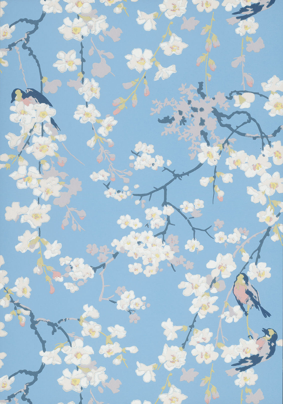 Massingberd Blossom - Pale Blue by Little Greene - luxury wallpaper