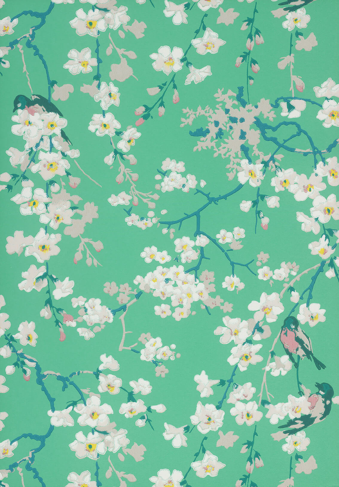 Massingberd Blossom - Verditer by Little Greene - luxury wallpaper