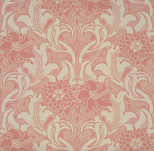 Dahlia Scroll - Carmine - Sample