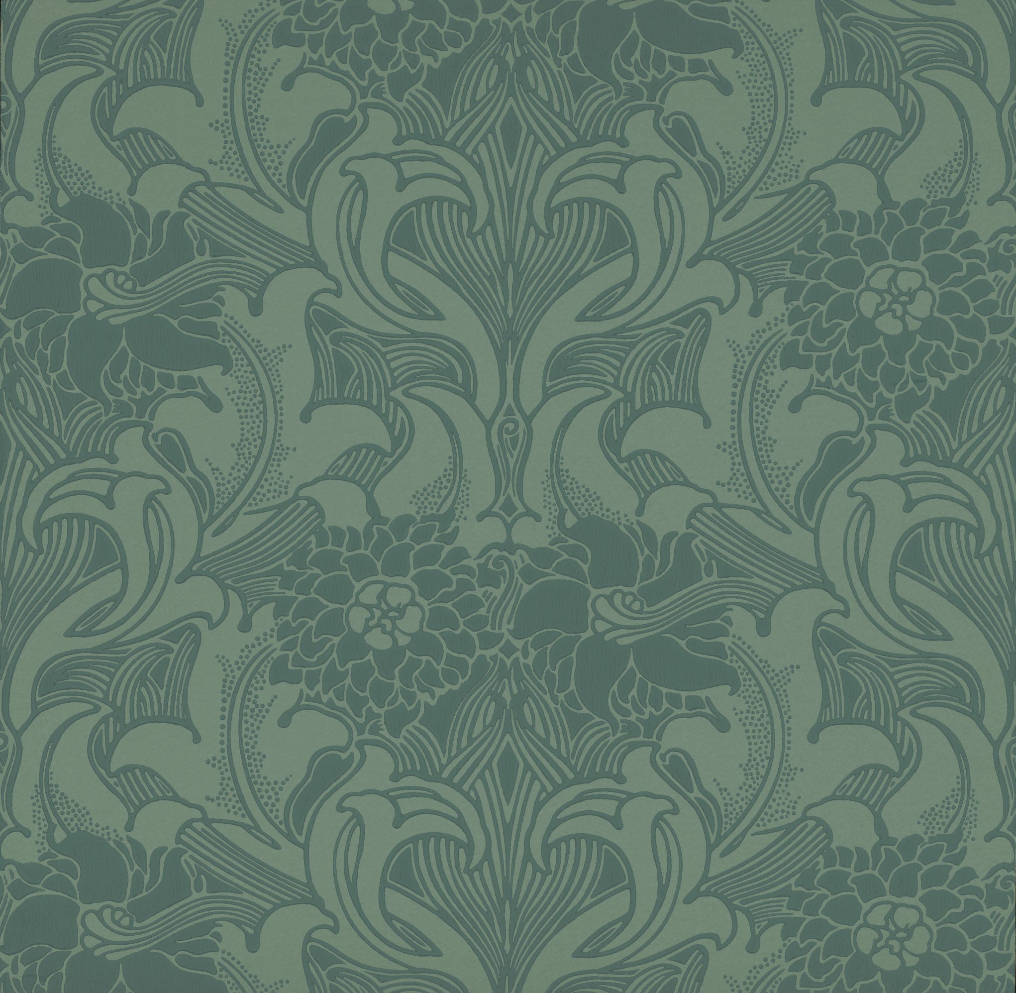 Dahlia Scroll - Tea With Florence by Little Greene - luxury wallpaper