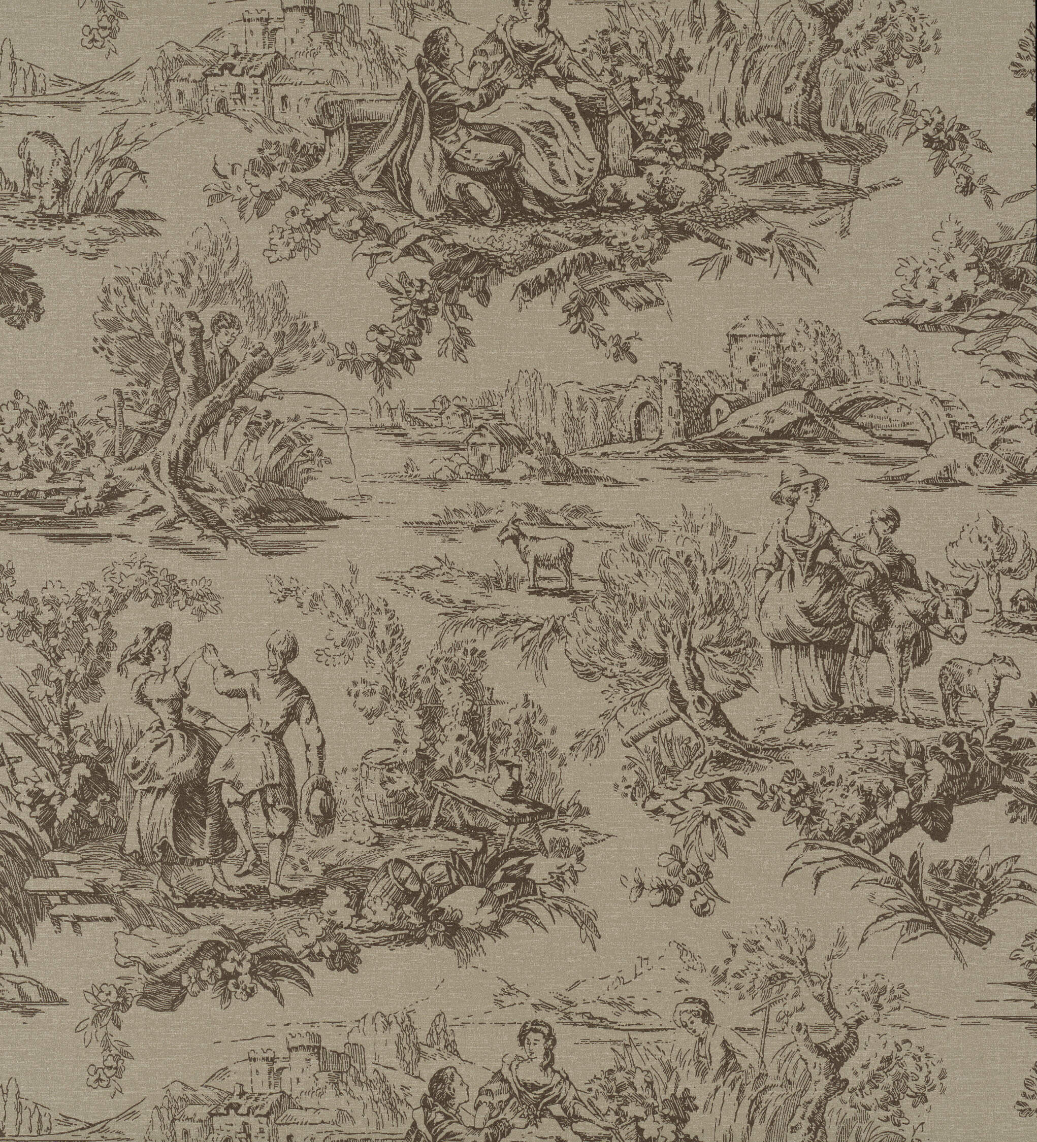Lovers' Toile - Attic Ii by Little Greene - luxury wallpaper