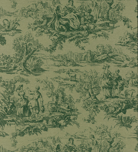 Lovers' Toile - Dark Brunswick Green - Sample