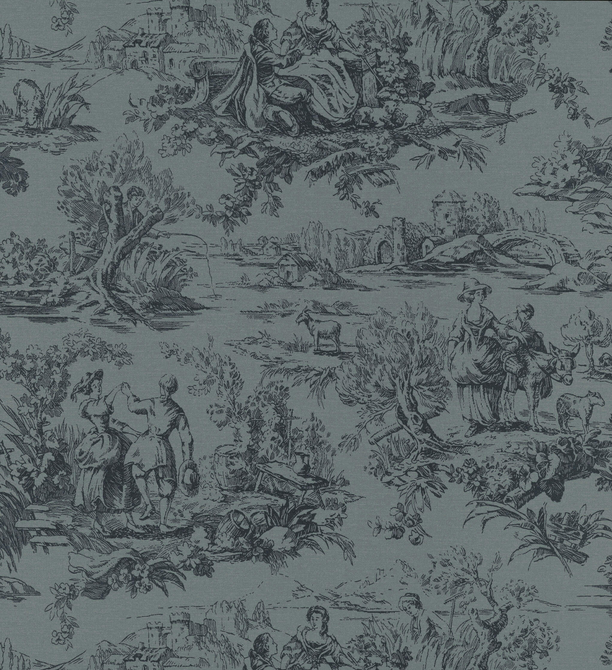 Lovers' Toile - Hicks’ Blue by Little Greene - luxury wallpaper