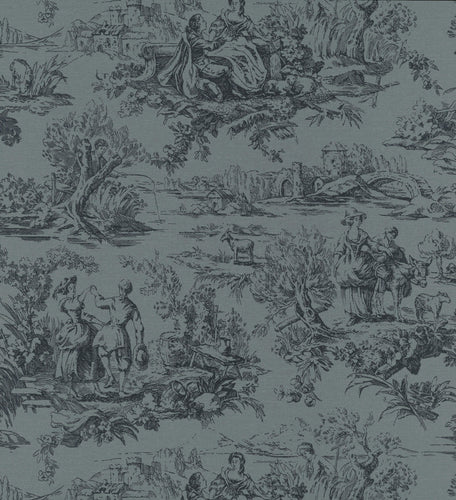 Lovers' Toile - Hicks’ Blue - Sample