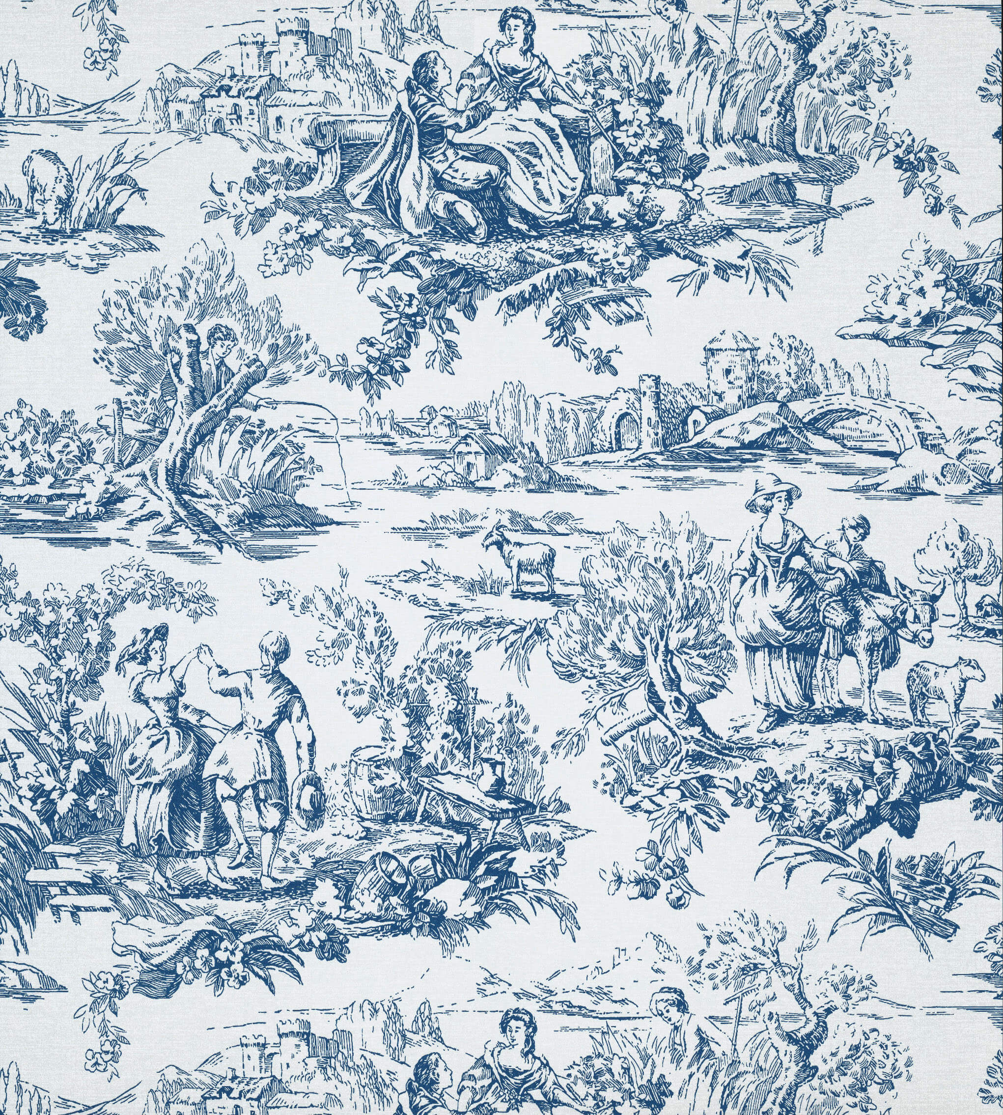 Lovers' Toile - Mazarine by Little Greene - luxury wallpaper