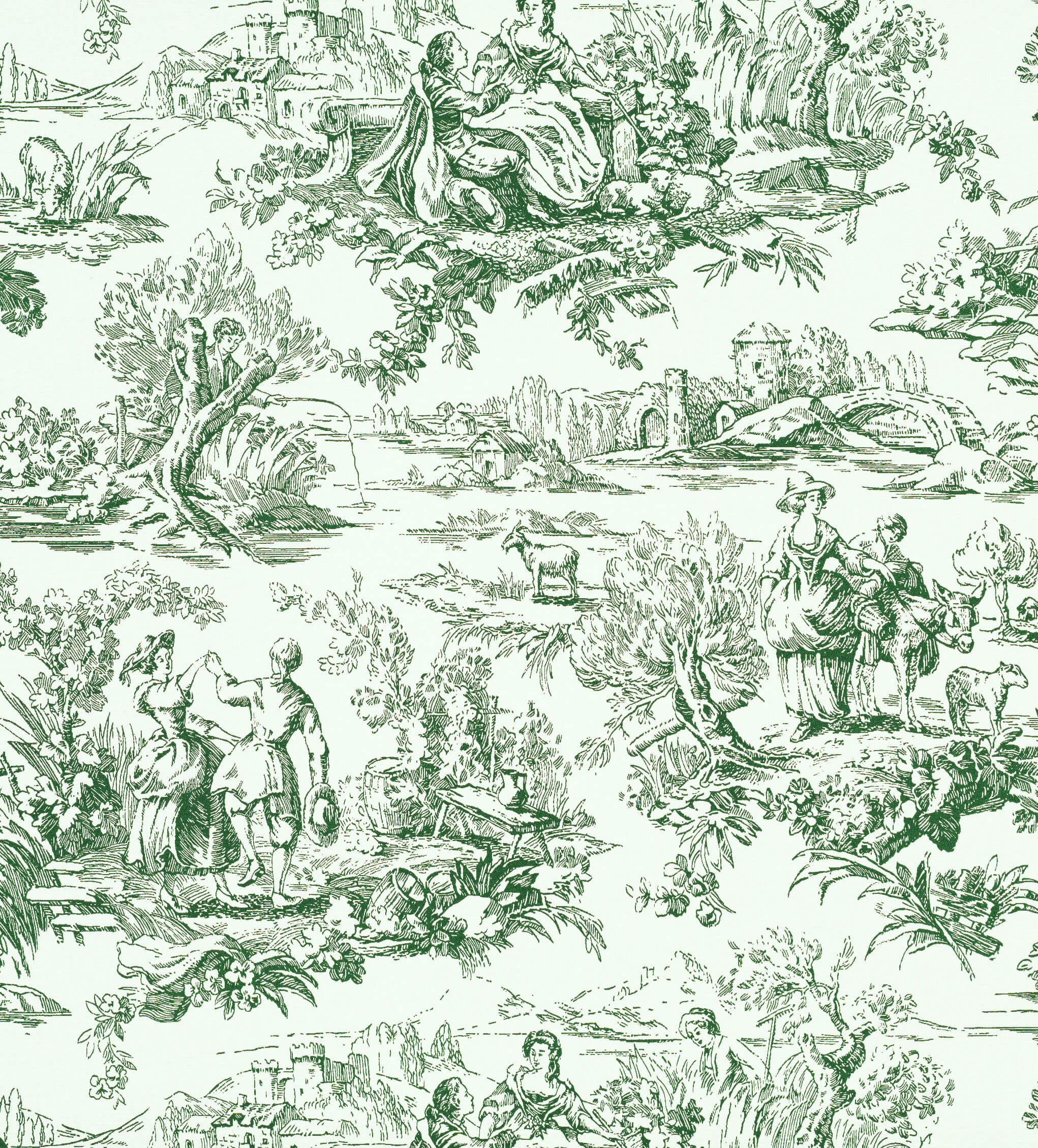 Lovers' Toile - Puck by Little Greene - luxury wallpaper