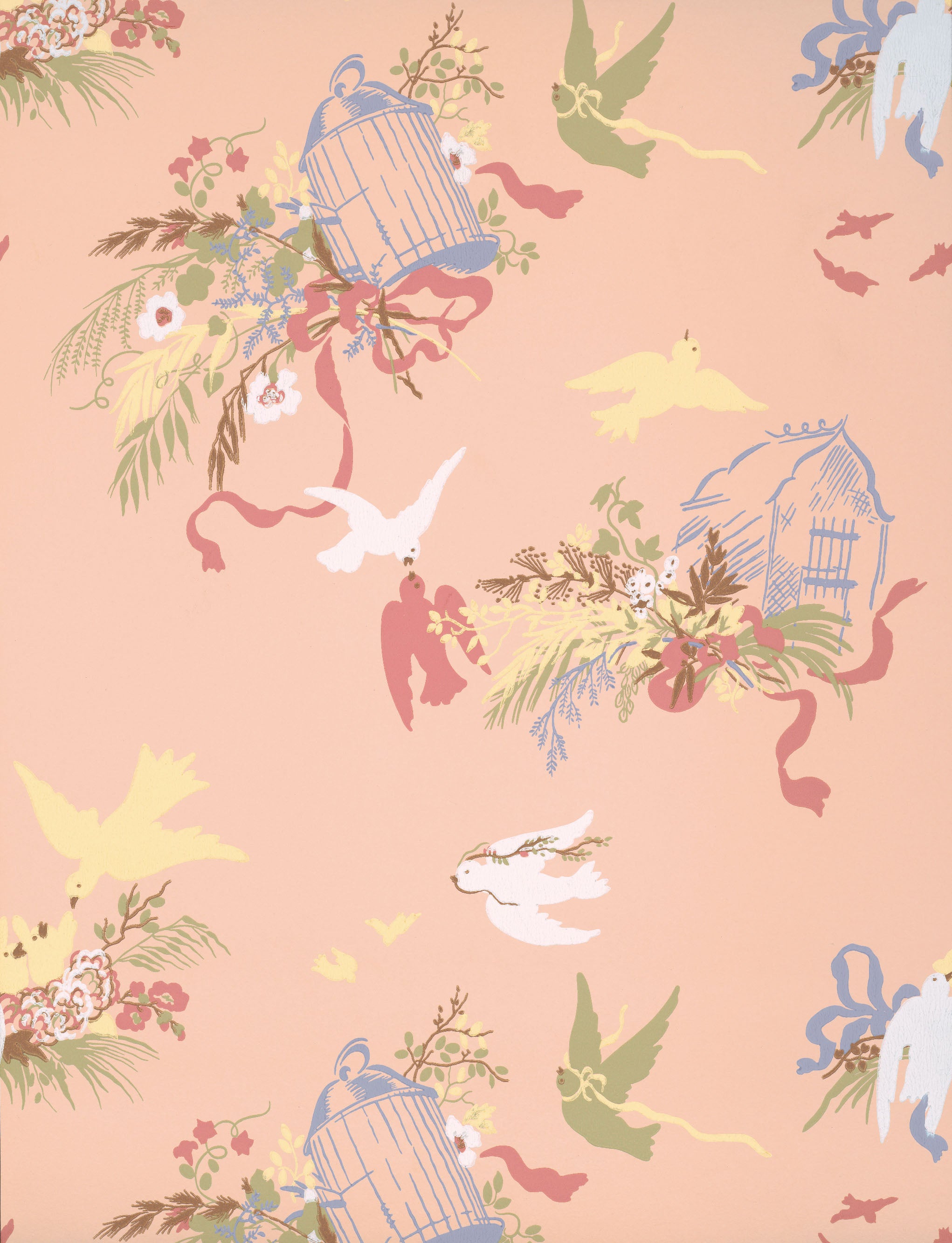 Volières - Confetti by Little Greene - luxury wallpaper