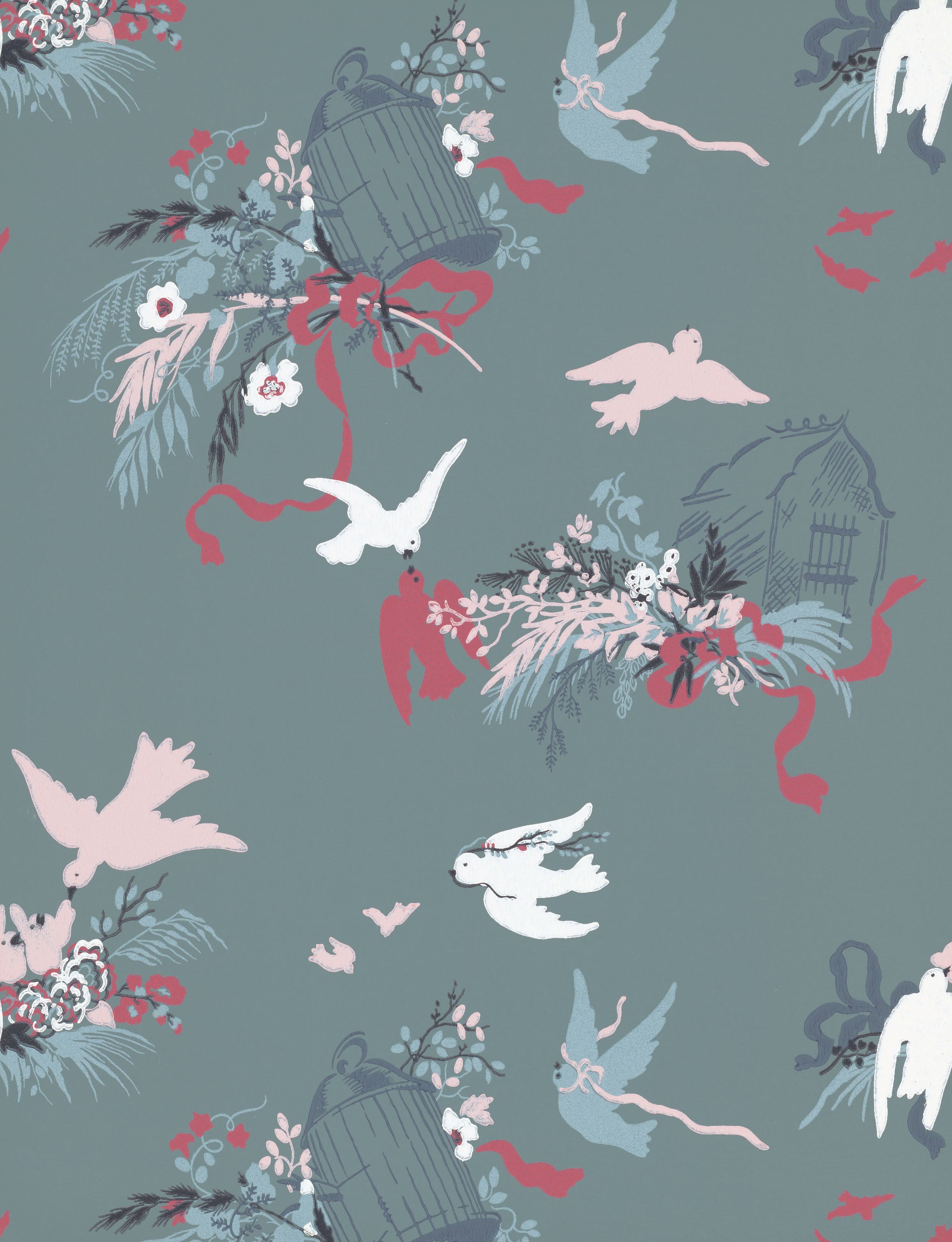 Volières - Etruria by Little Greene - luxury wallpaper