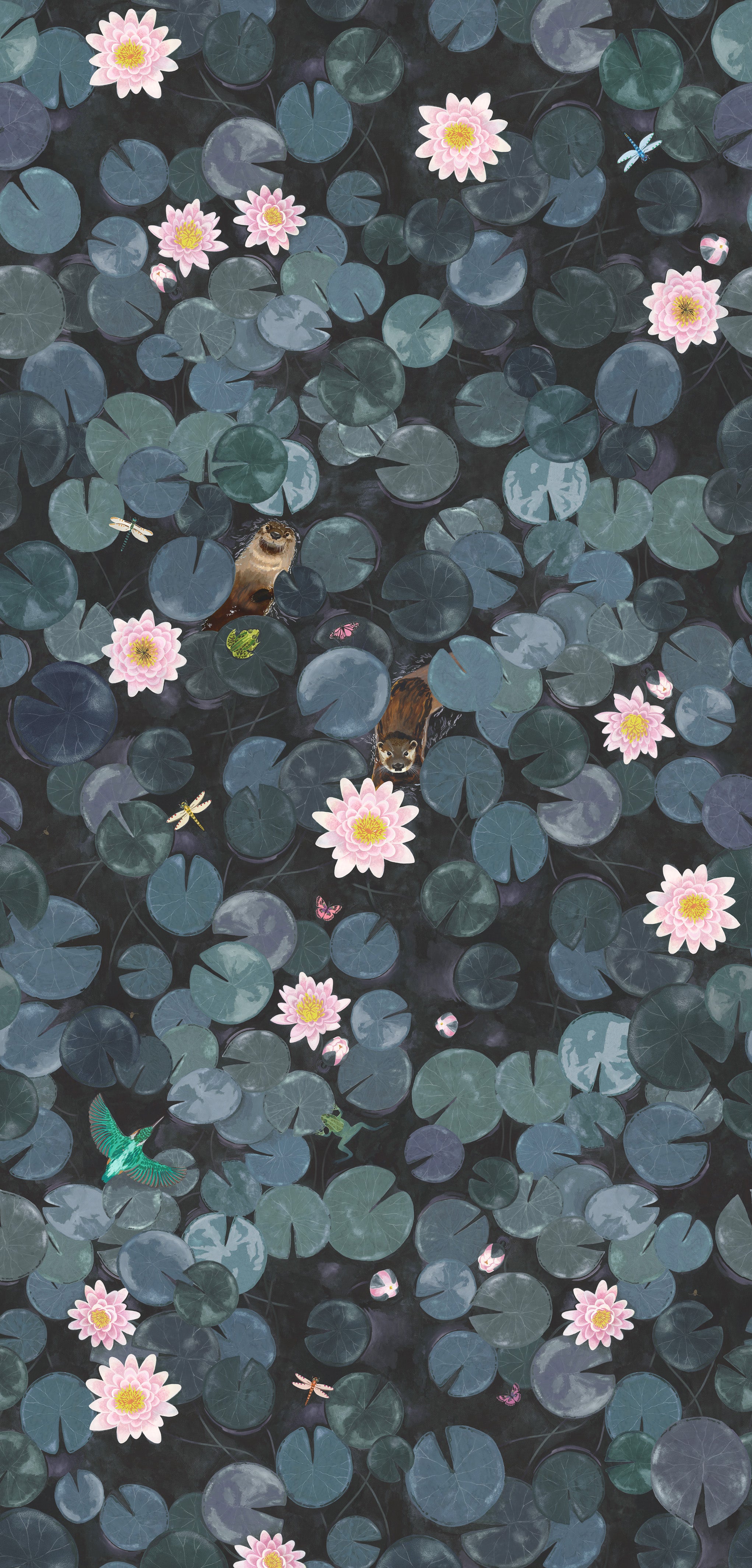 Lily Pads - Hicks' Blue by Little Greene - luxury wallpaper