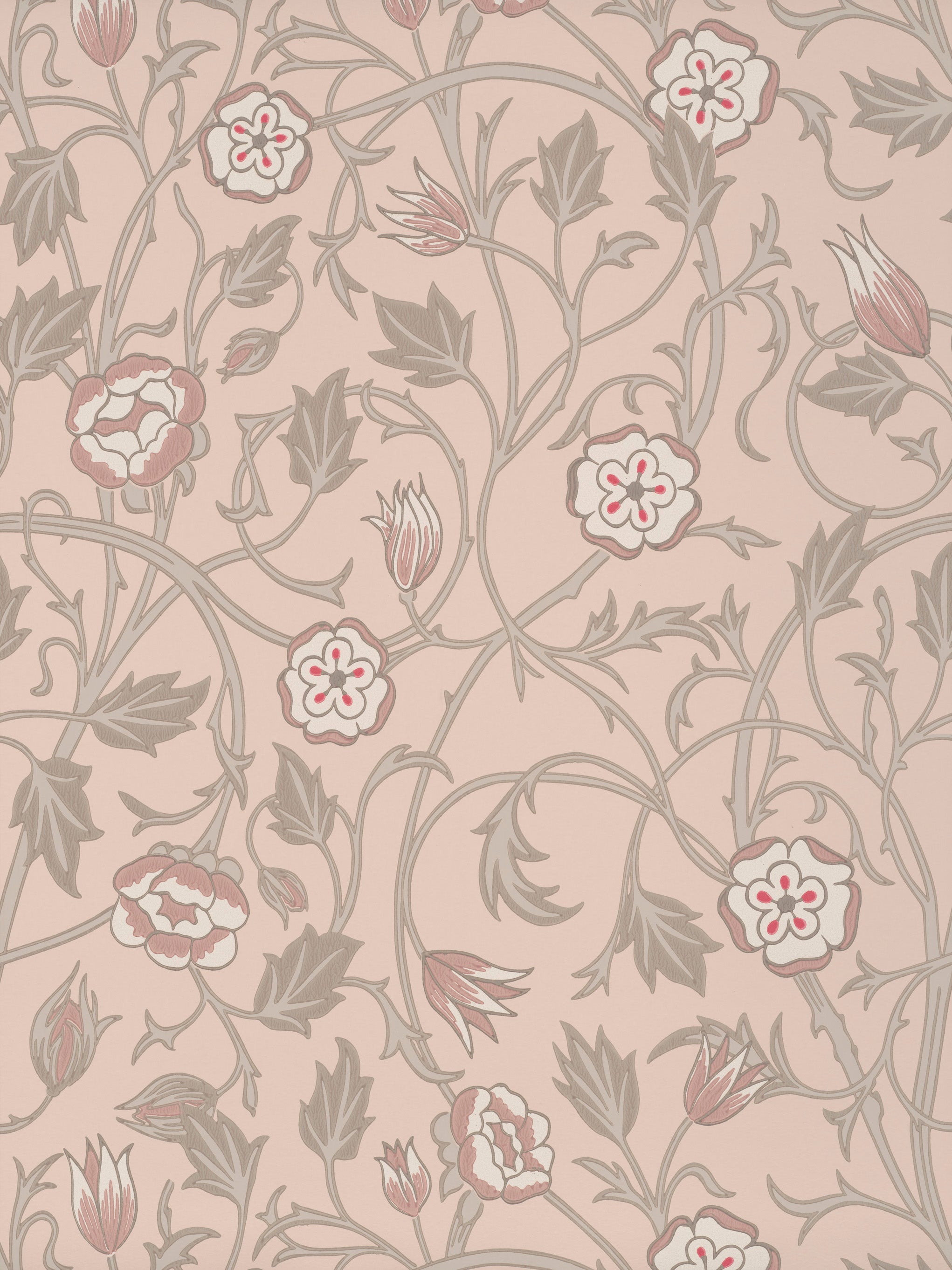 May's Tulip - Castell Pink by Little Greene - luxury wallpaper