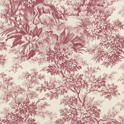 Stag Toile - Burgundy - Sample