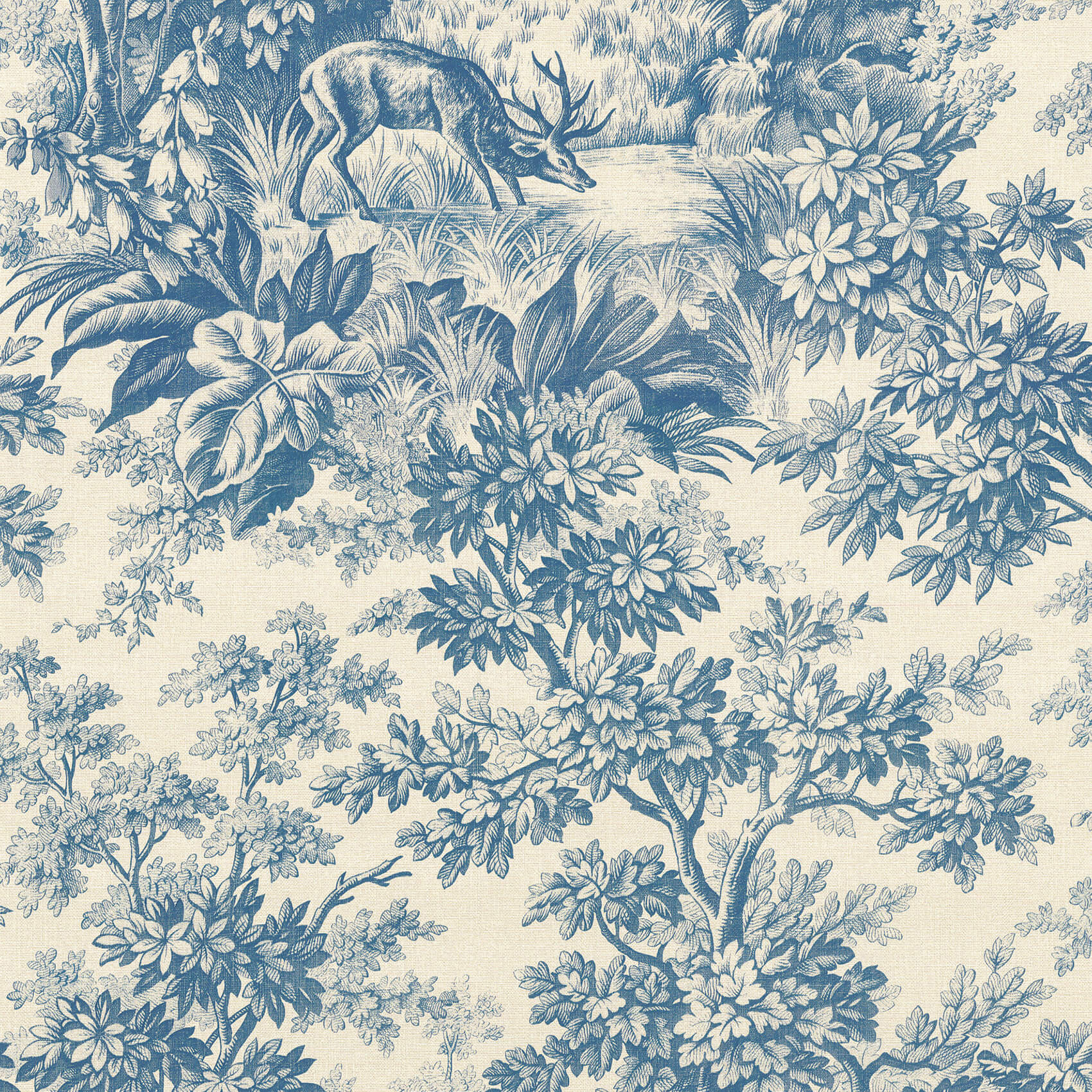 Stag Toile - Juniper by Little Greene - luxury wallpaper