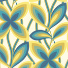 Starflower - Peacock by Little Greene - luxury wallpaper