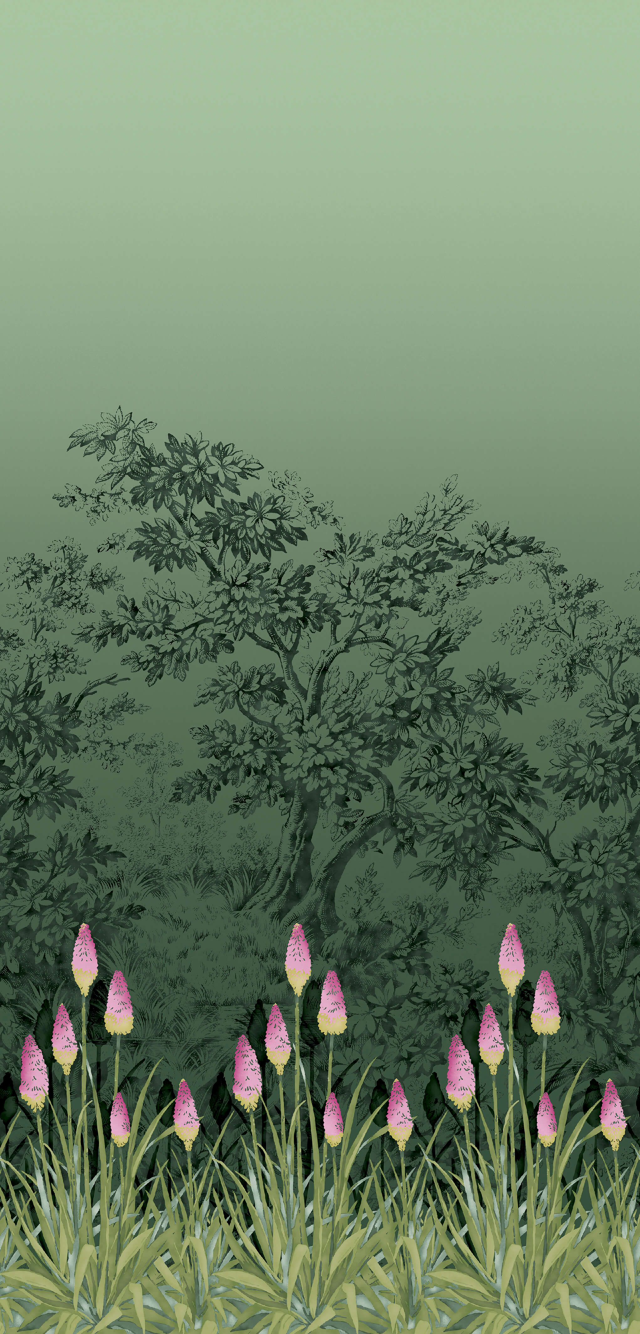 Upper Brook St. - Night Garden by Little Greene - luxury wallpaper