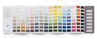 Little Greene colour card open to show a full grid of paint colours