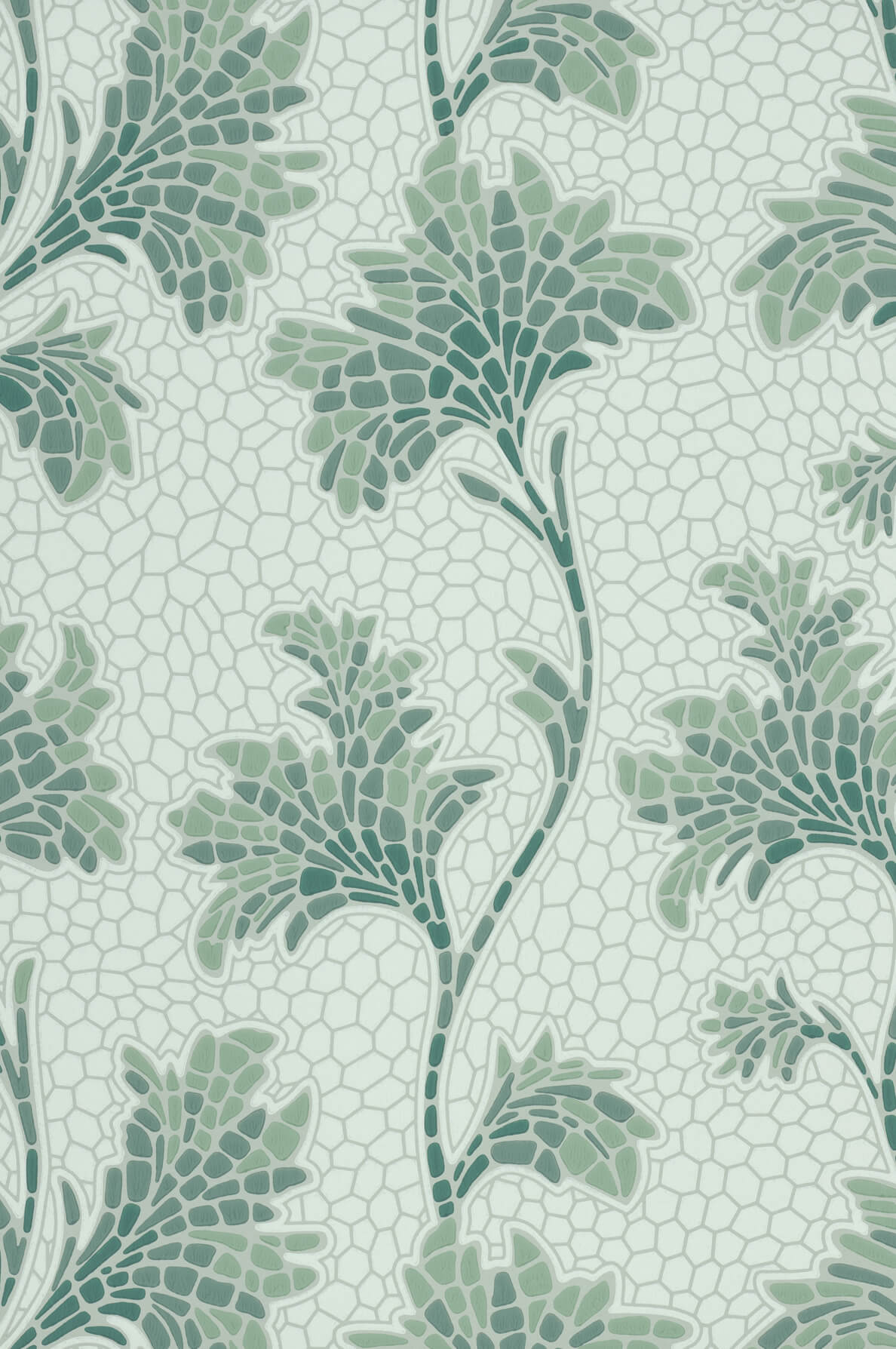 Mosaic Trail - Aquamarine by Little Greene - luxury wallpaper