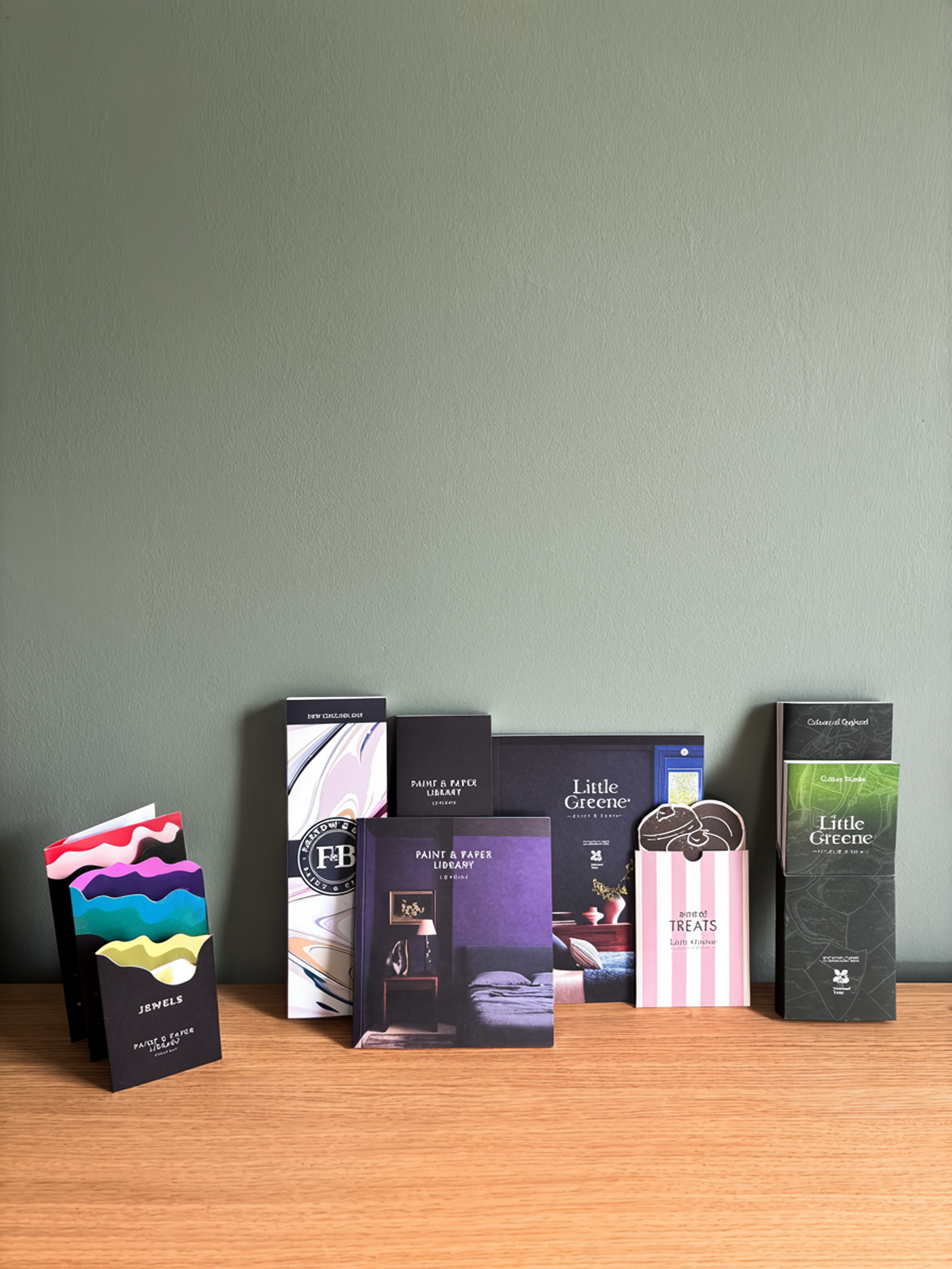 Paint and Papers colour card collection featuring Farrow & Ball, Little Greene and Paint & Paper Library