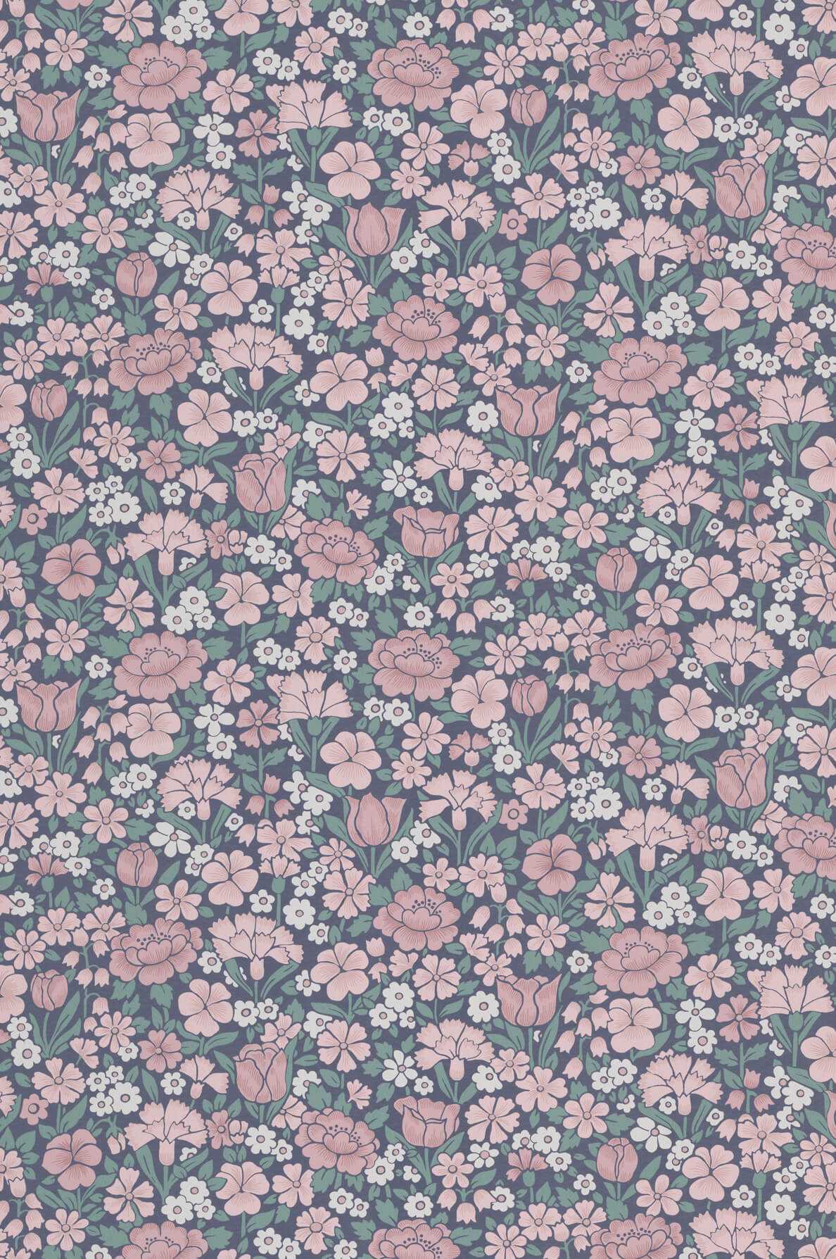 Spring Flowers - Juniper by Little Greene - luxury wallpaper