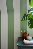 Broad Stripe - Pea Green by Little Greene - luxury wallpaper