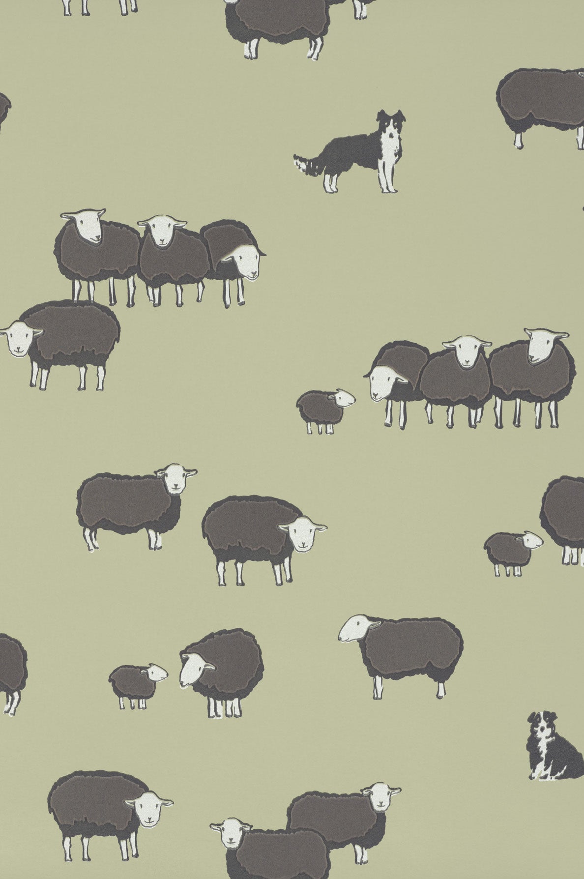 Nip & Lassie - Kitchen Green by Little Greene - luxury wallpaper