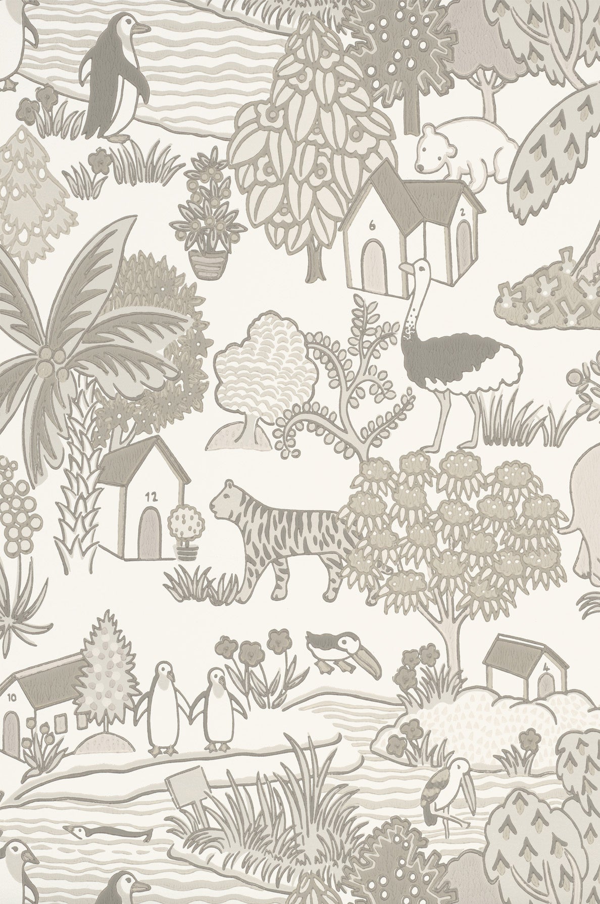 Animal Kingdom - Portland Stone by Little Greene - luxury wallpaper