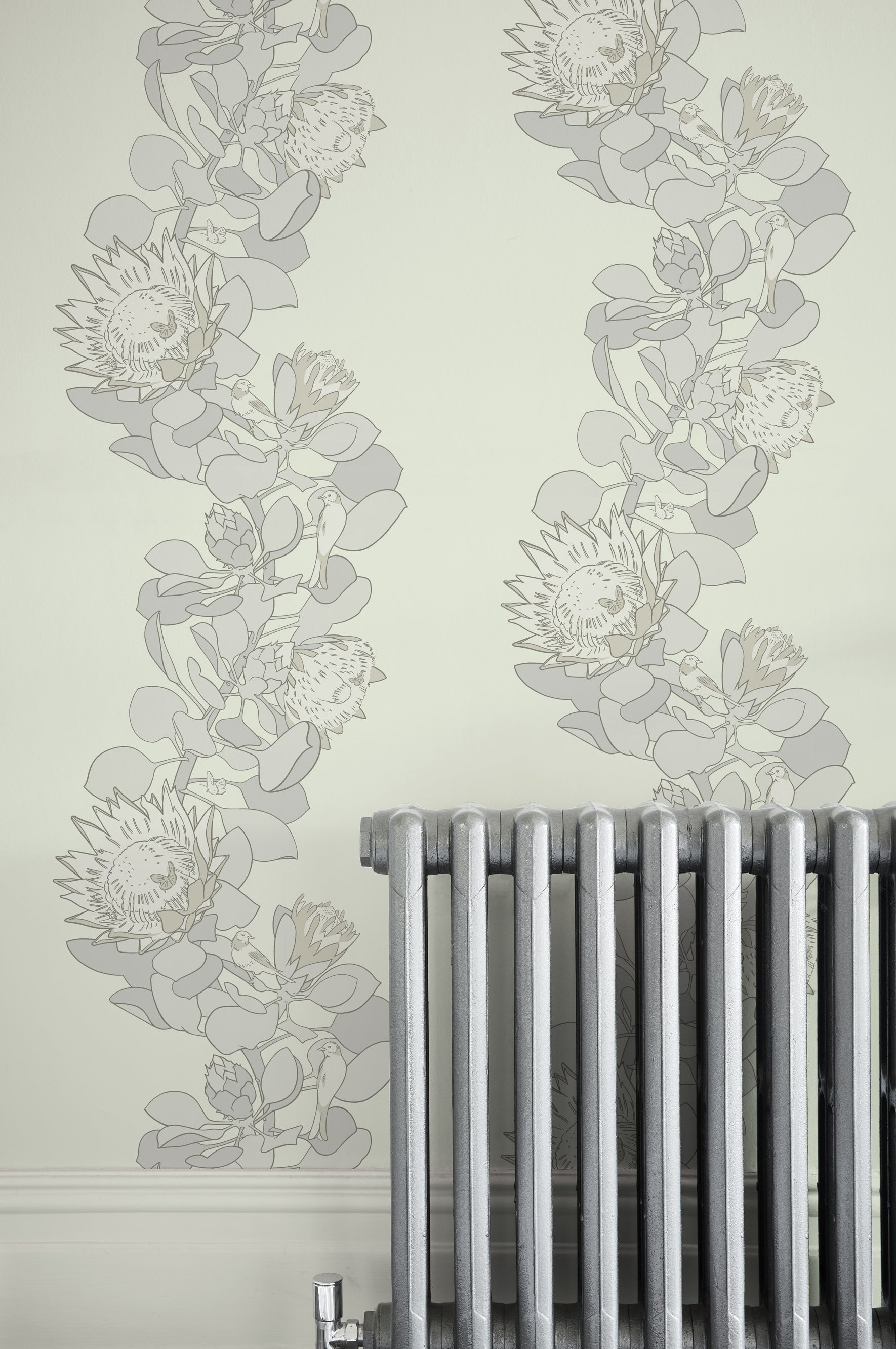 Protea Trail - Slate by Paint & Paper Library - luxury wallpaper